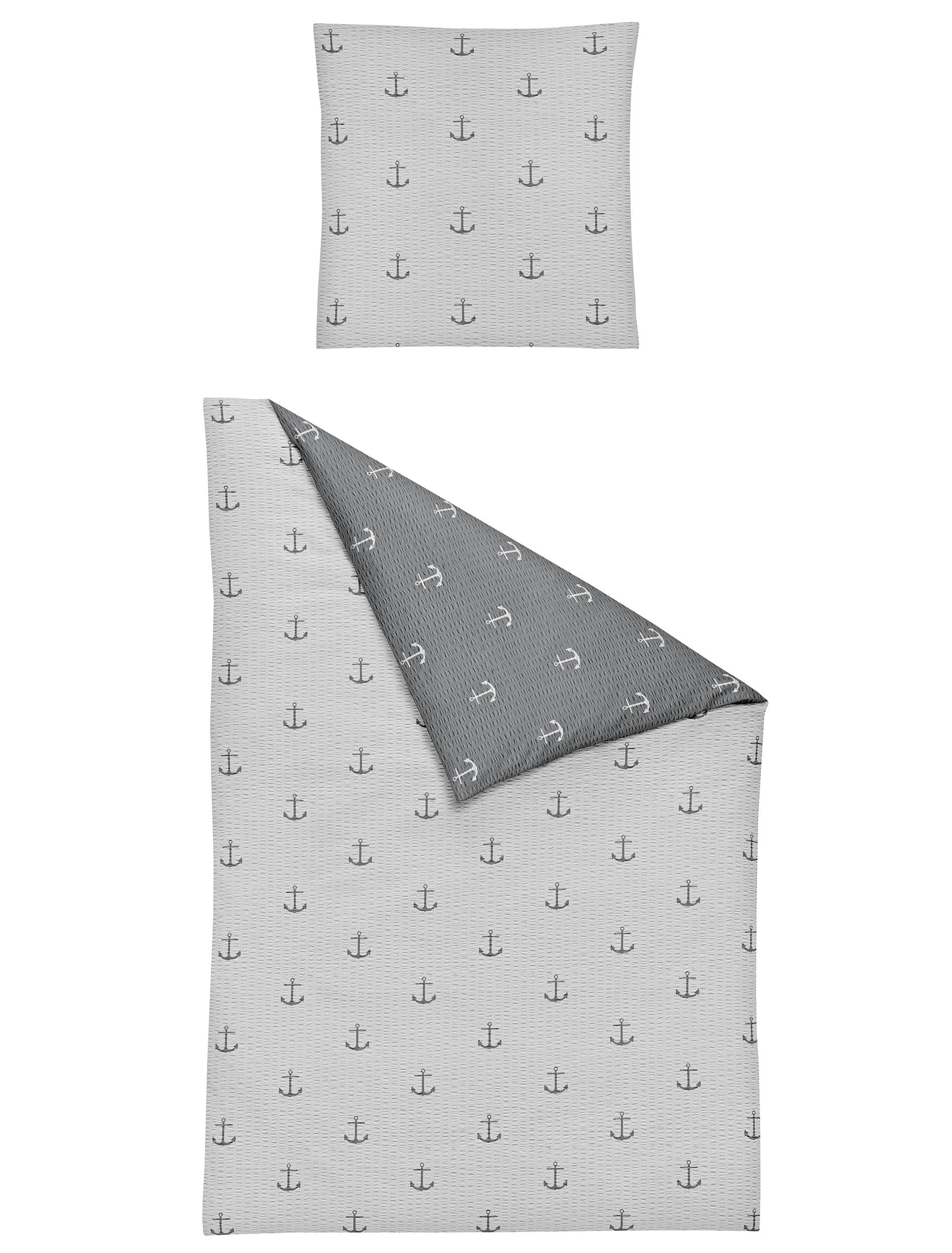 Bettwäsche Seersucker silber