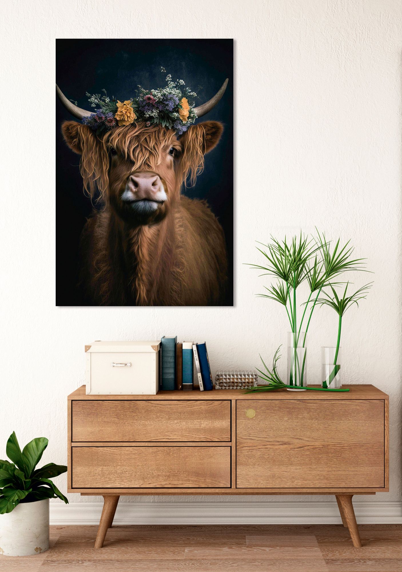 Glasbild FLOWER COW