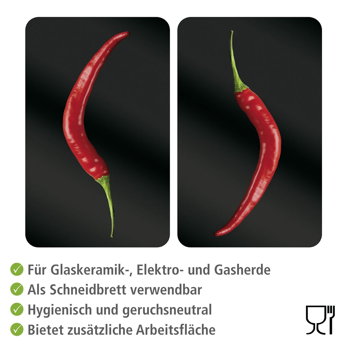Herdabdeckplatte 2er Set