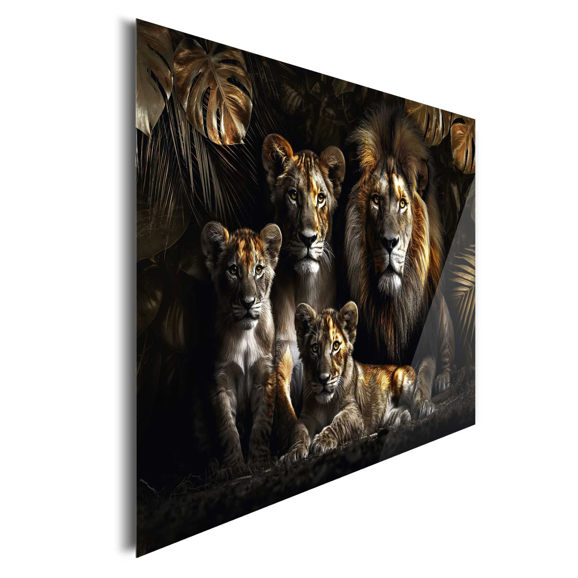 Glasbild LION FAMILY