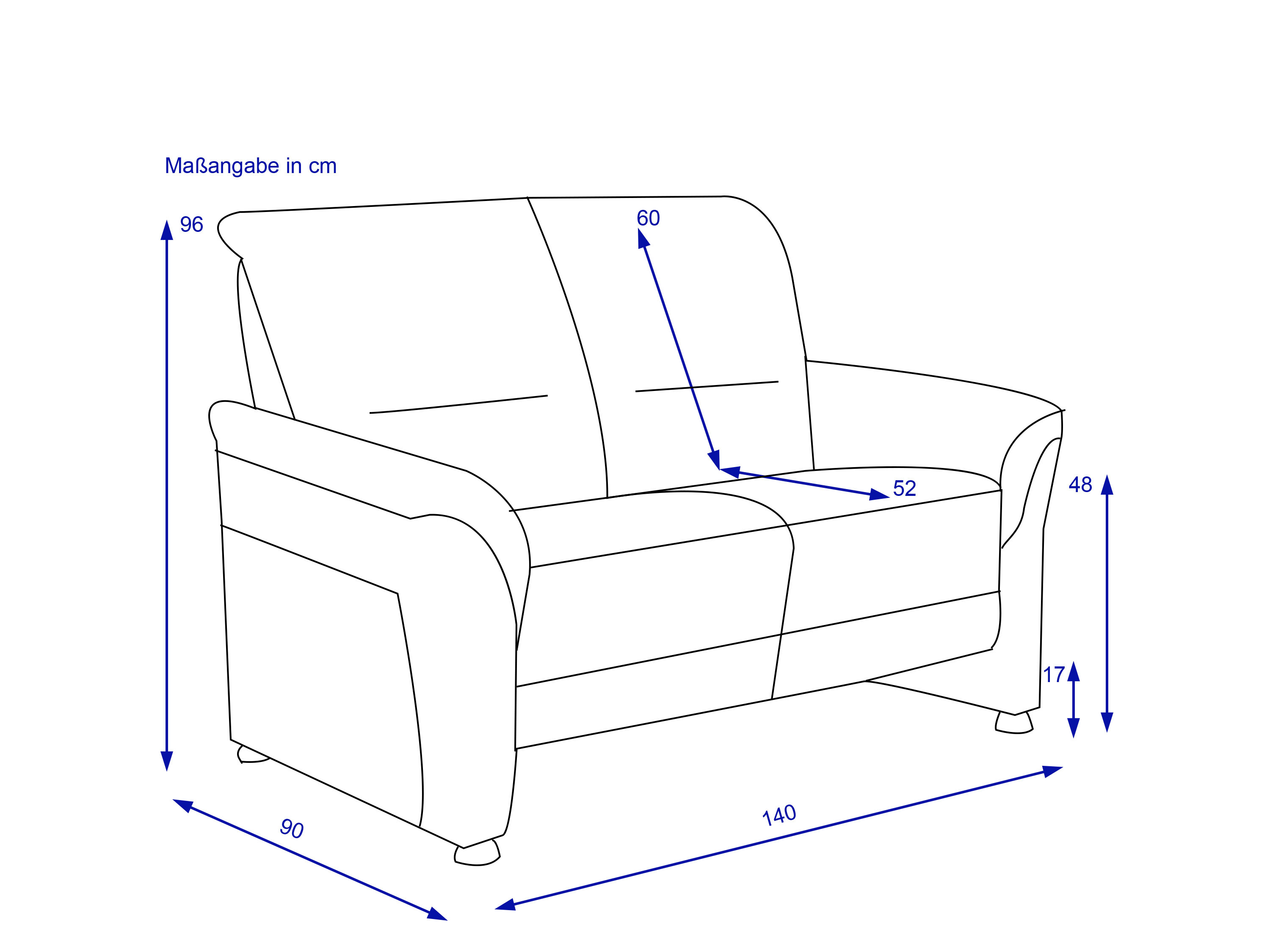 Sofa SYSTEMPOLSTER 2 Sitzer PACITA