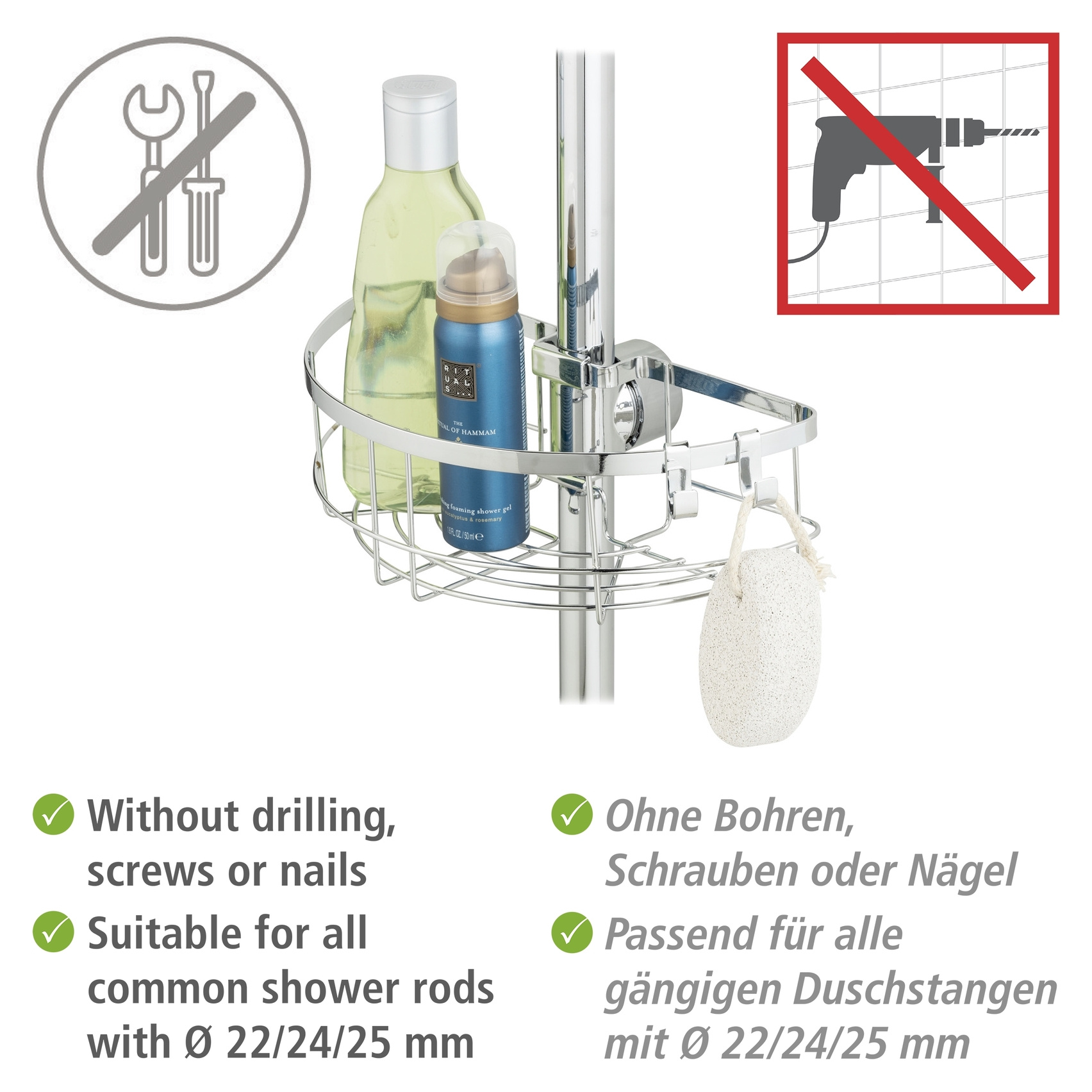 Duschstangencaddy FLORESTA