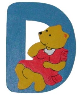 Holzbuchstabe D Bär-Design