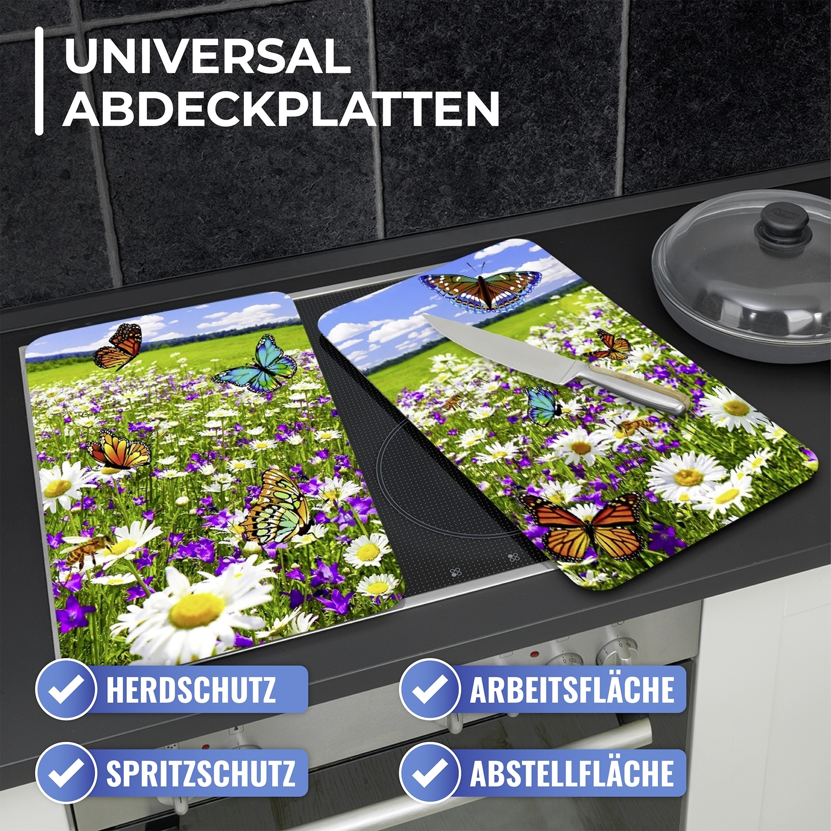 Herdabdeckplatte 2er Set