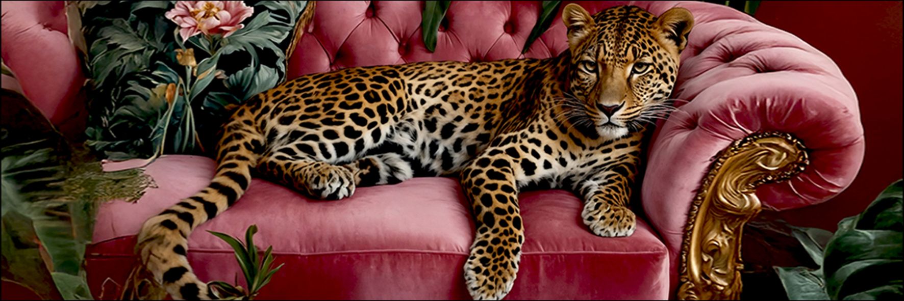 Aludibondbild BIG CAT ON COUCH