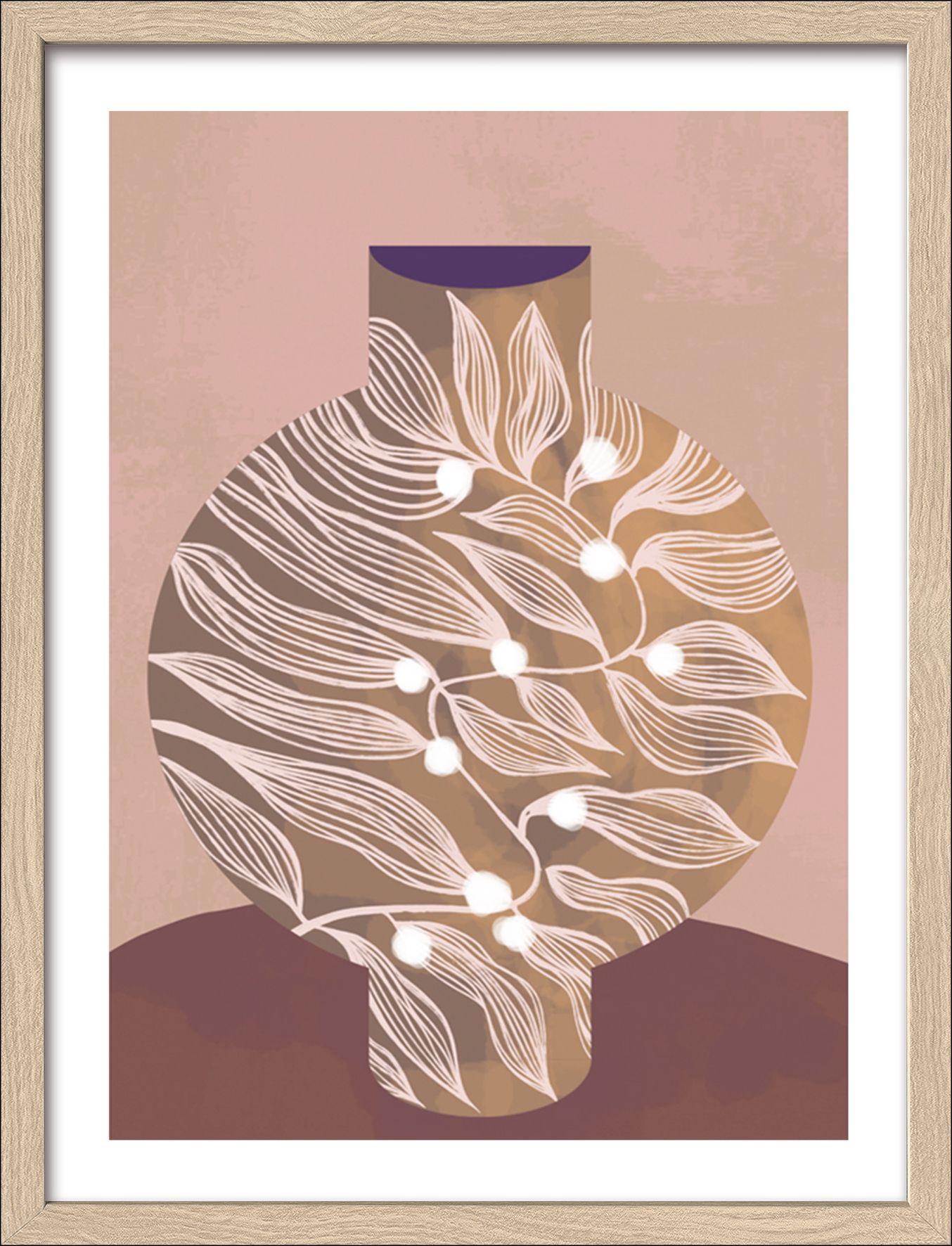 Gerahmtes Bild LEAF PATTERN