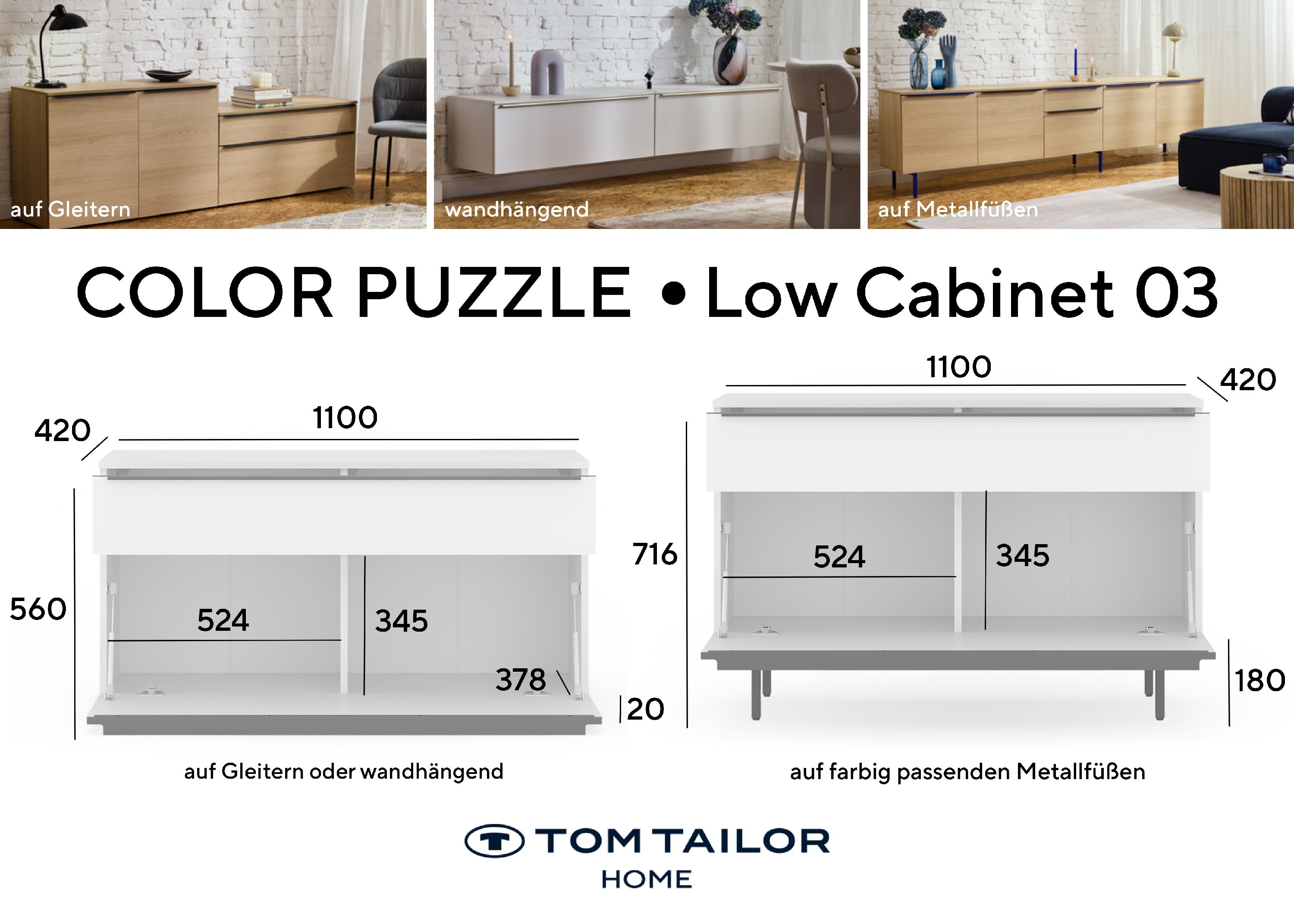 Lowboard TOM TAILOR COLOR PUZZLE