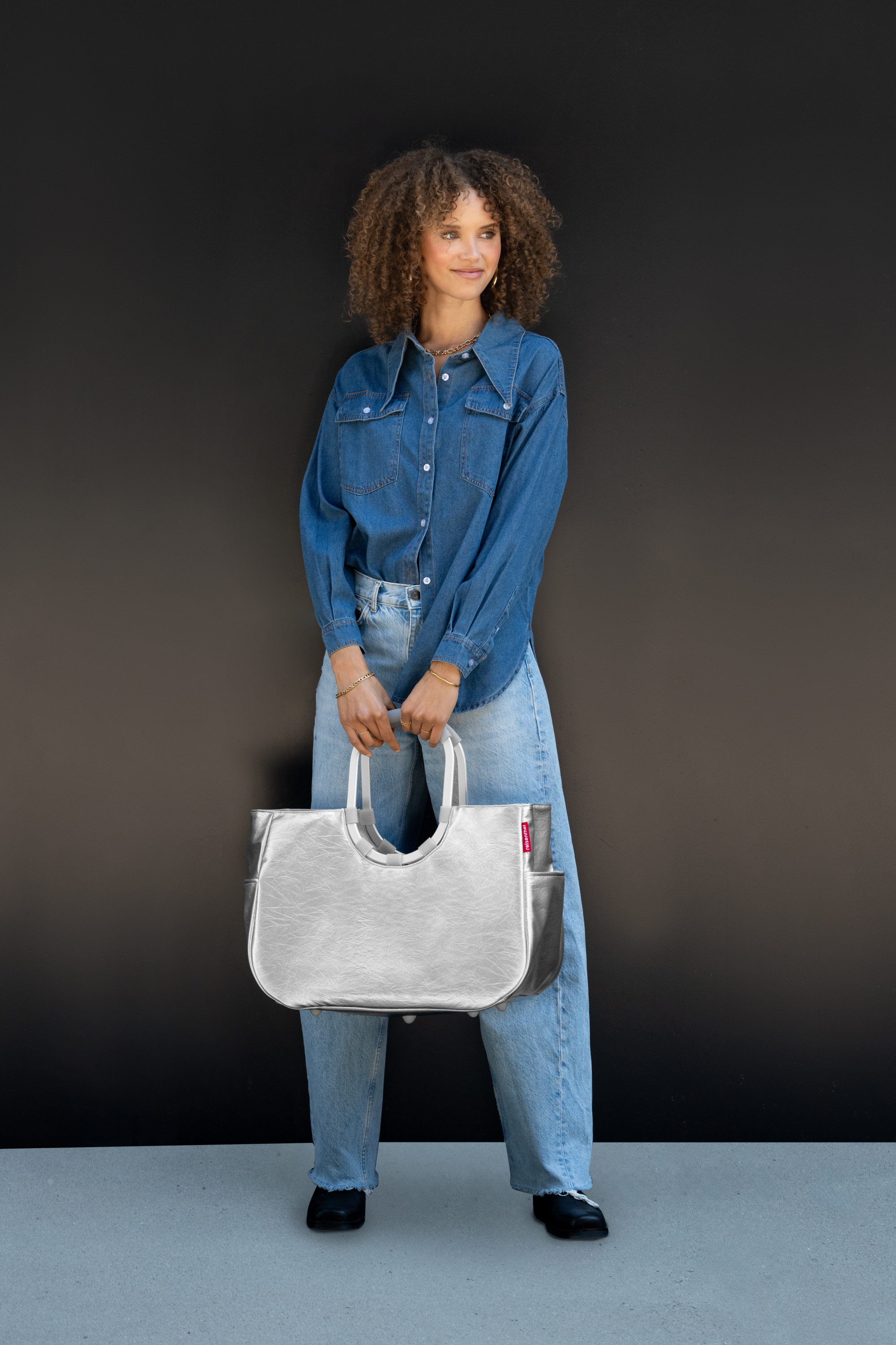 loopshopper reisenthel L - SILVER crackle