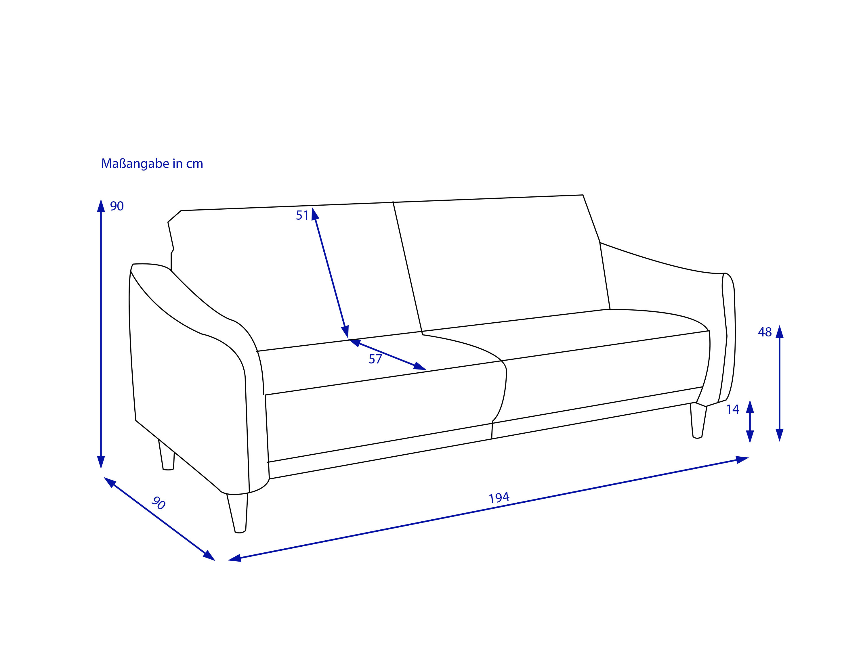 Sofa 3 Sitzer SANSIBAR SALTUM