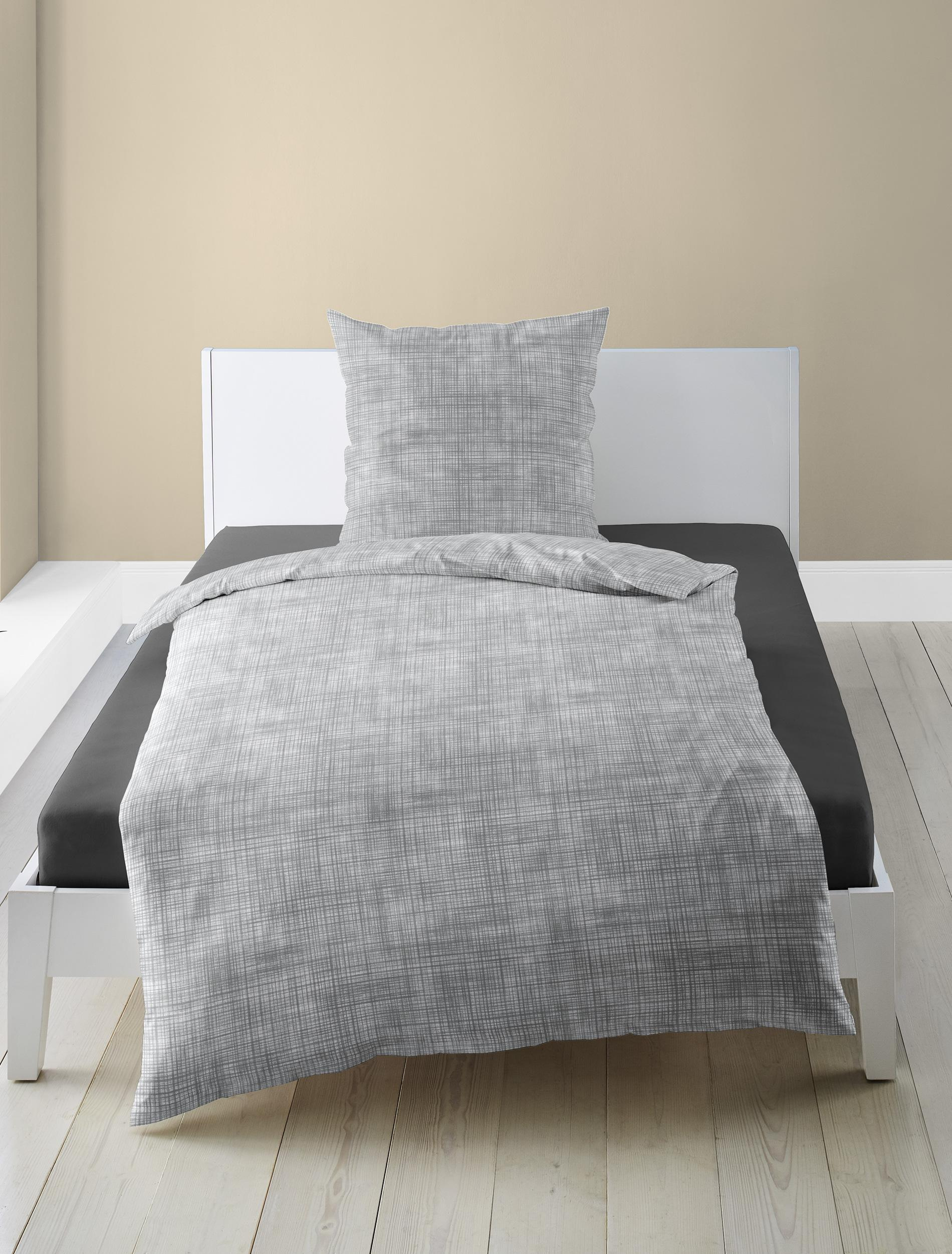 Bettwäsche Mako-Satin grau