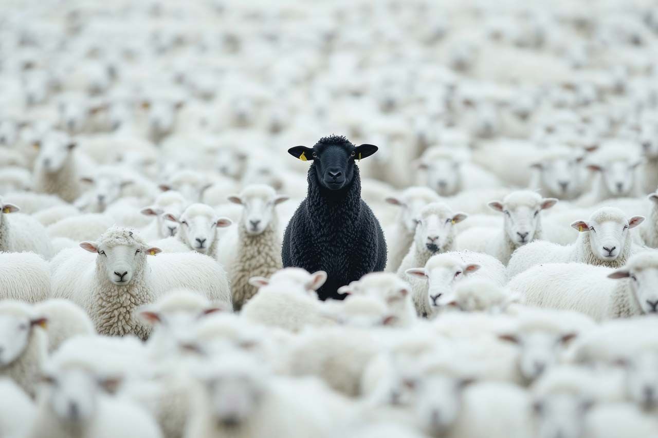Acrylglasbild BLACK SHEEP