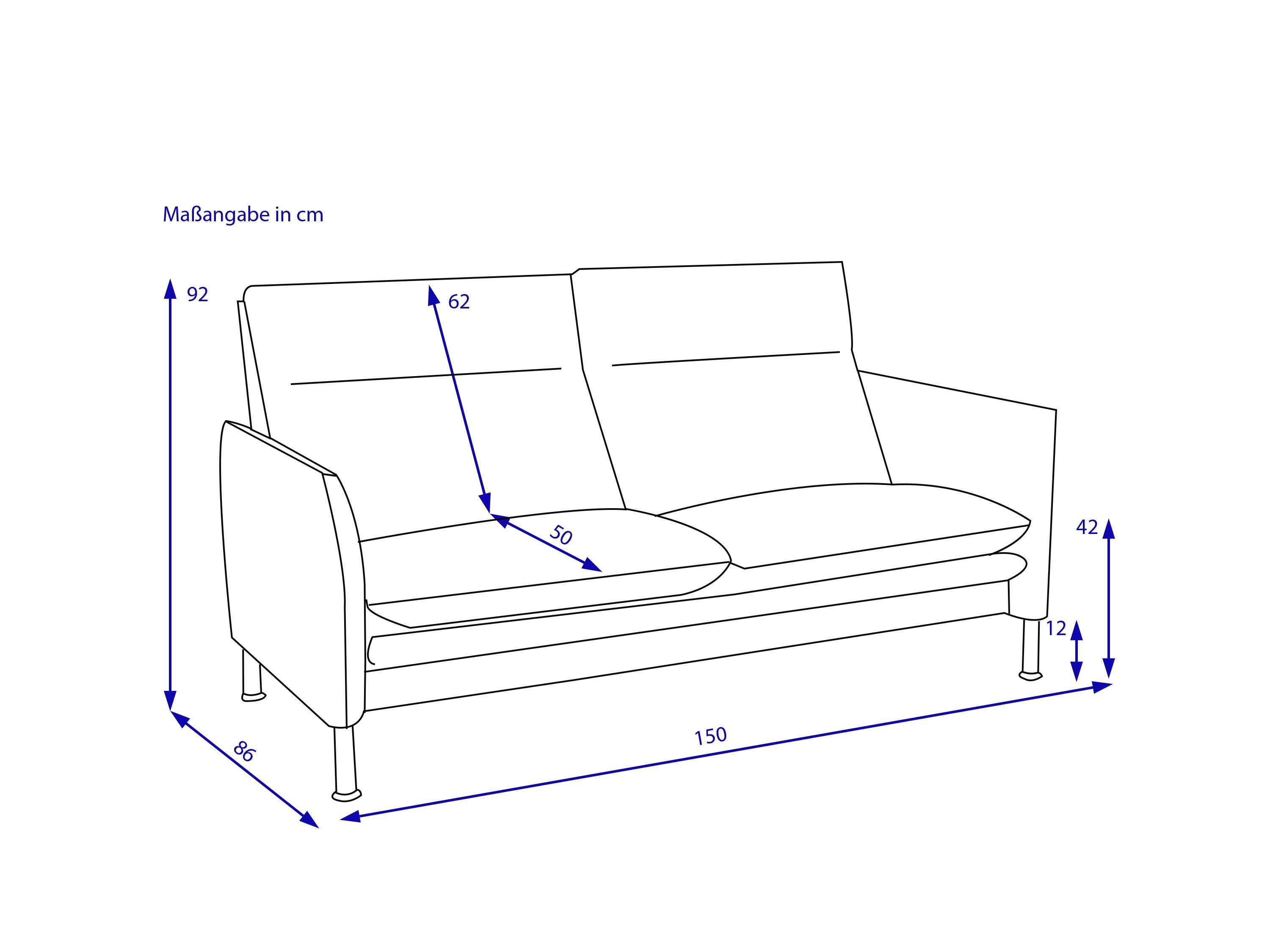 Sofa erpo 2 Sitzer PORTO hoch