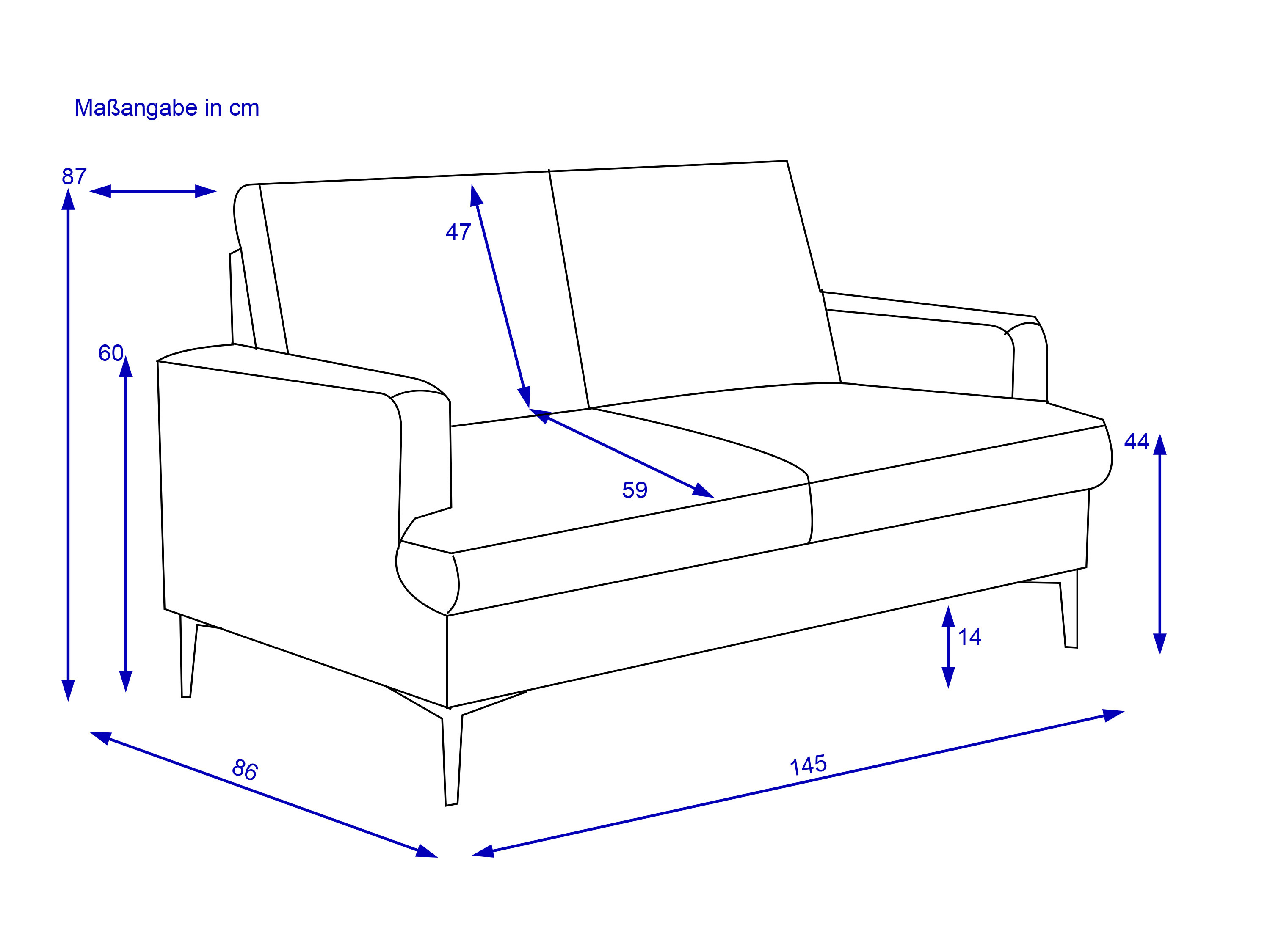 Sofa 2-Sitzer KALVIN