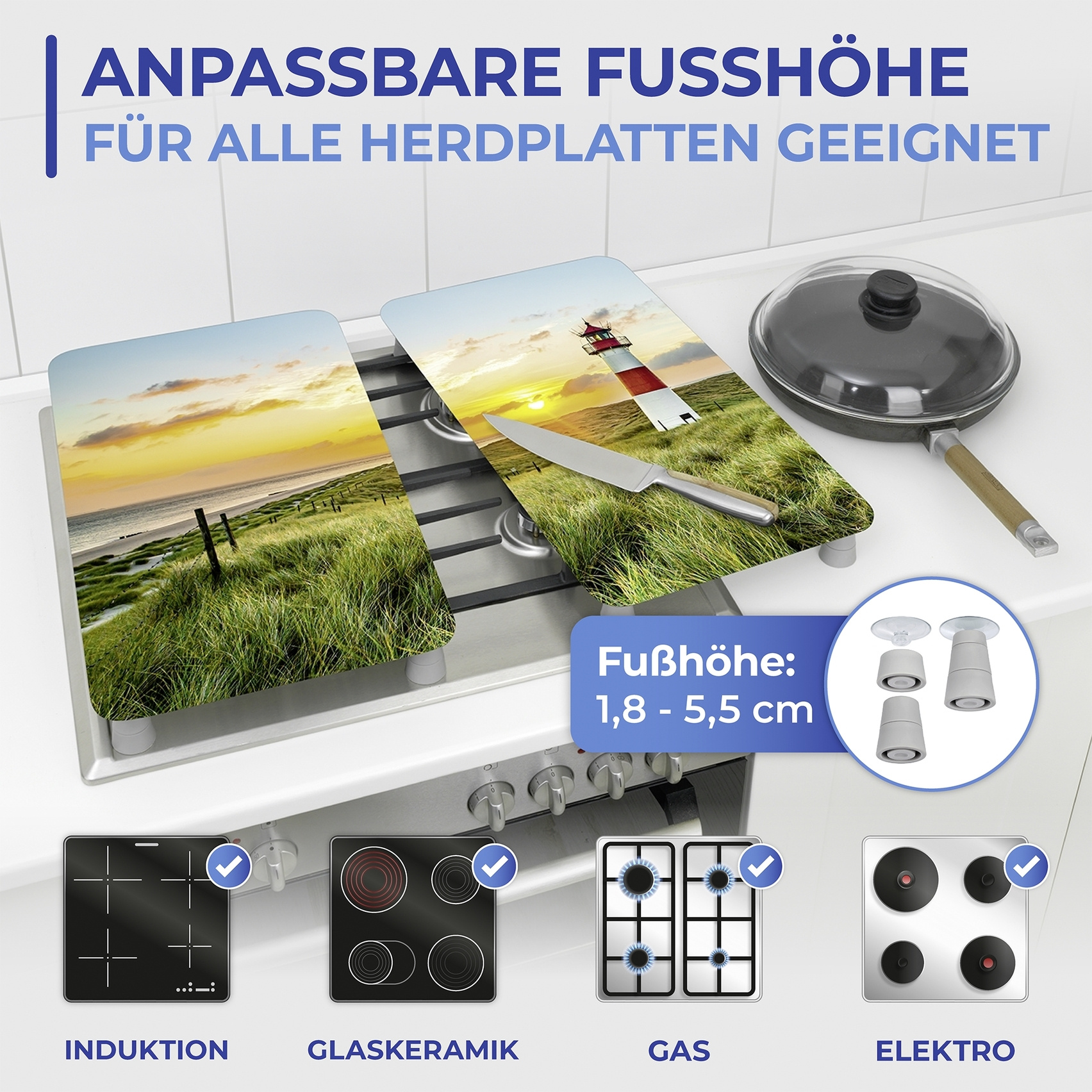 Herdabdeckplatte 2er Set
