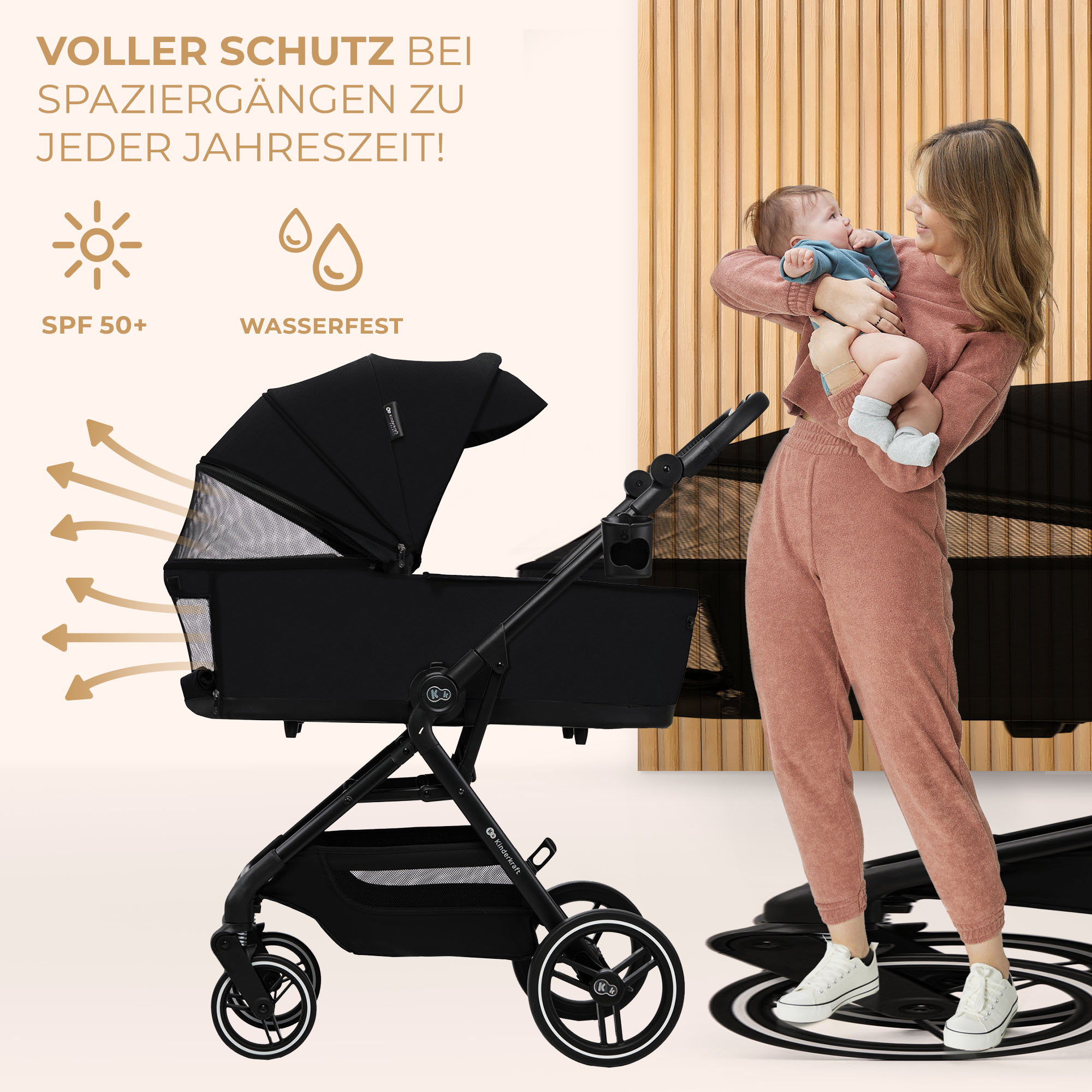 Kinderwagen 3in1 YOXI schwarz
