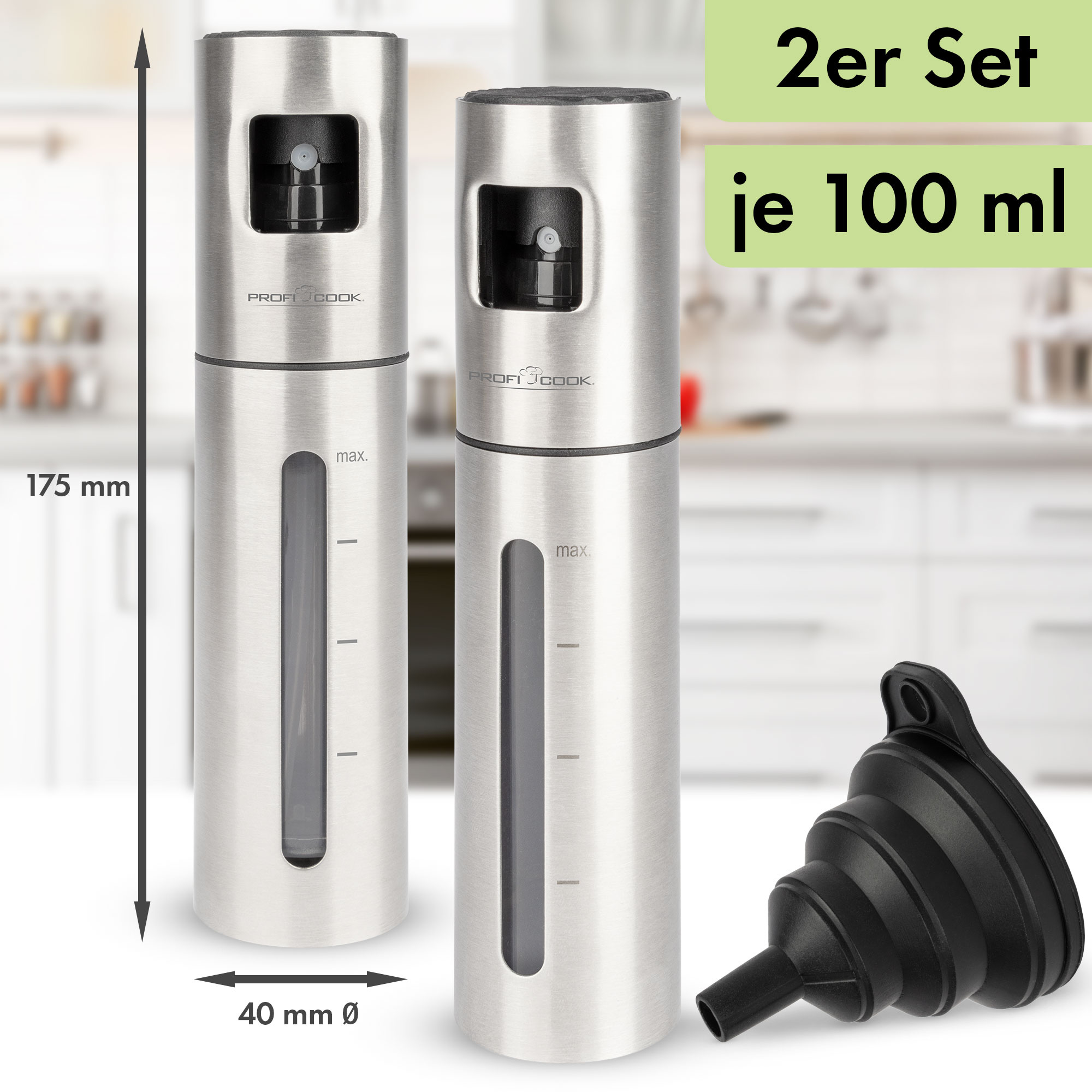Essig/Ölsprüher-Set INOX