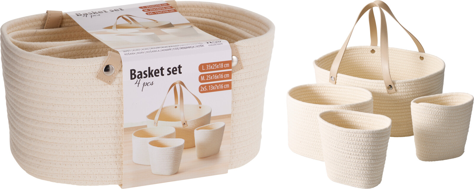 Korb-Set MALTE weiß