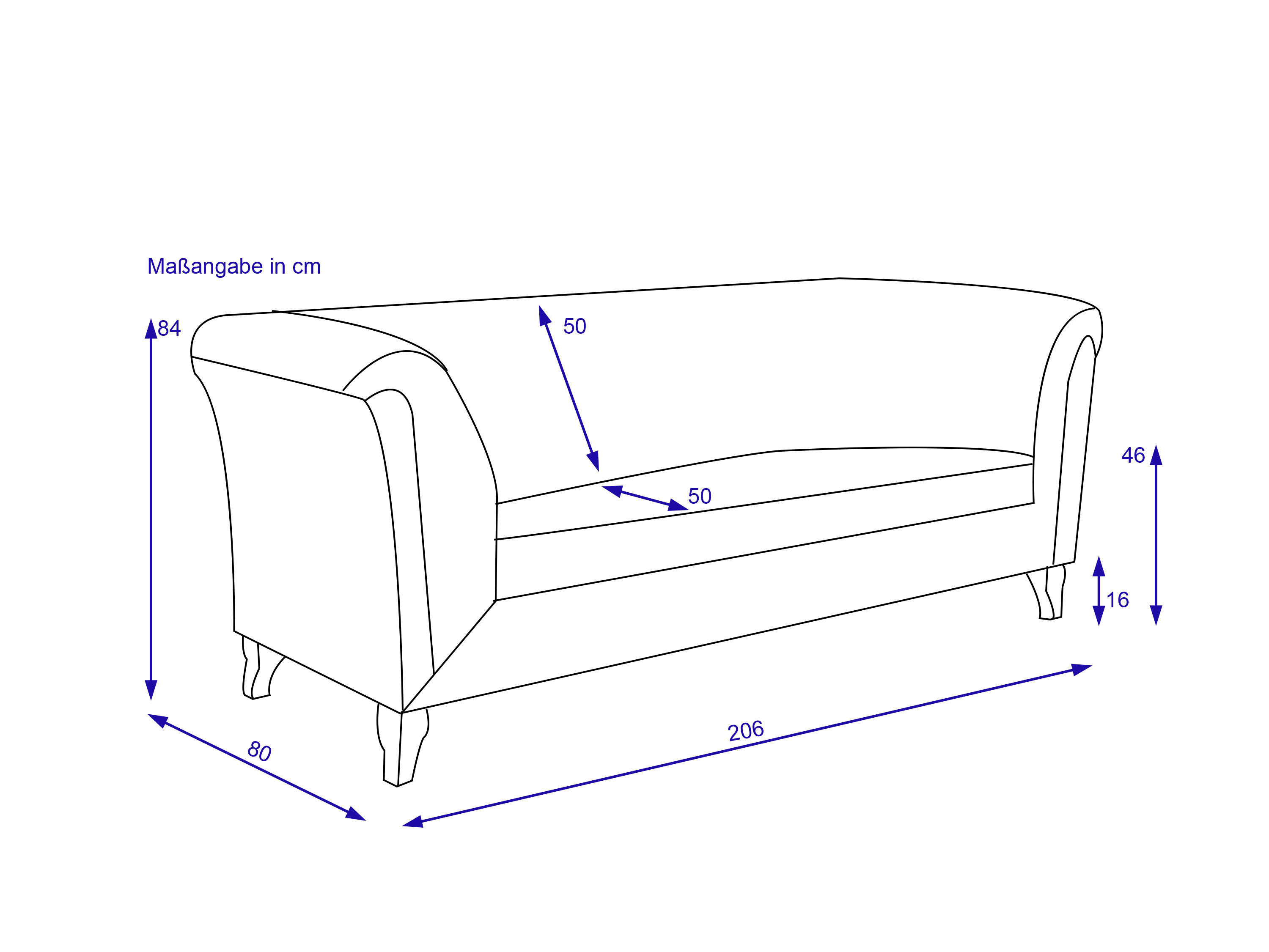 Sofa 3 Sitzer bassetti FERRARA