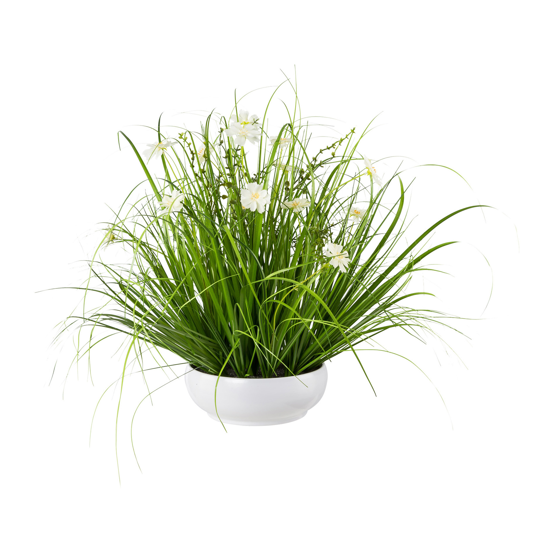 Kunstpflanze Gras mit Cosmea