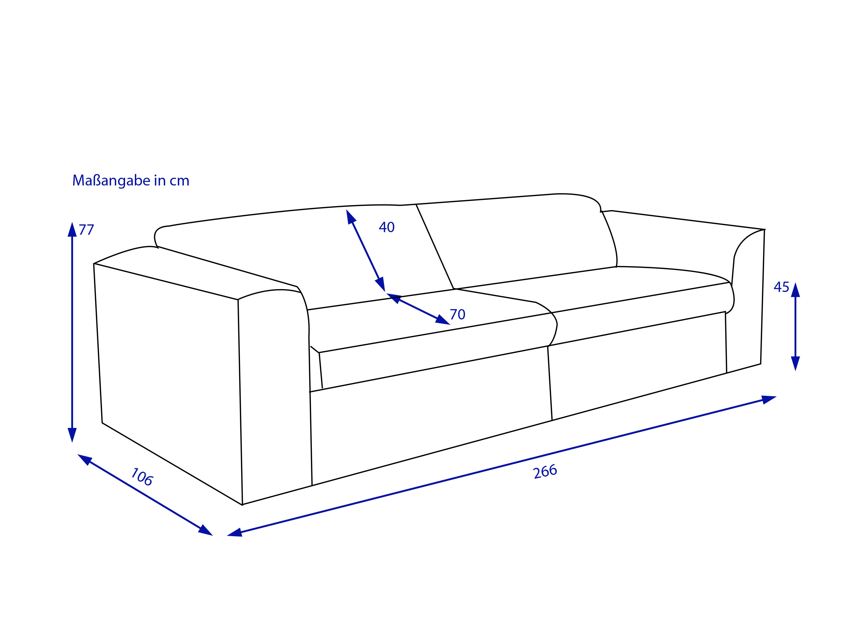 Sofa bassetti 3,5 Sitzer OPERA BIG