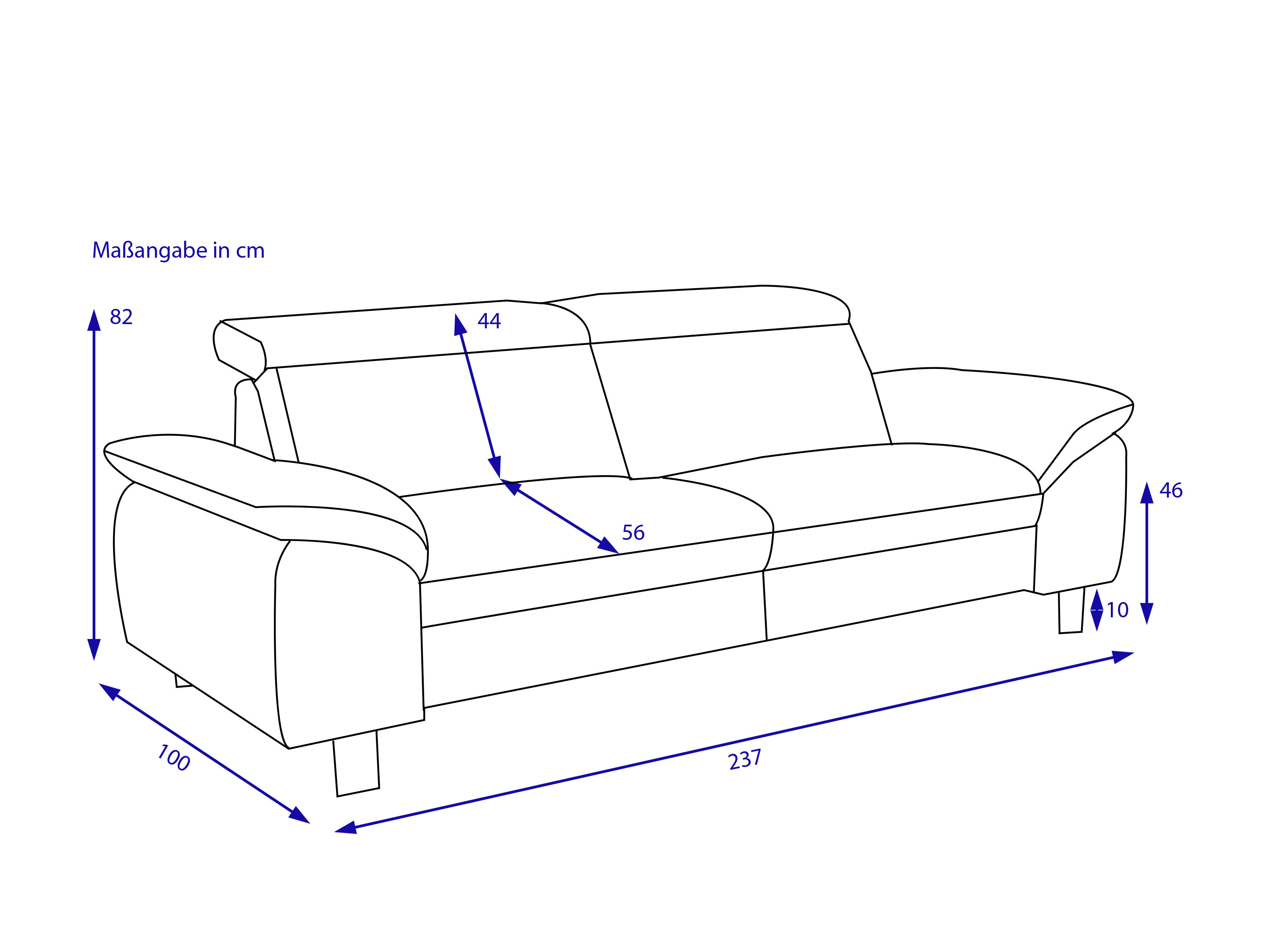 Sofa 2 Sitzer vito TONGA 2.0