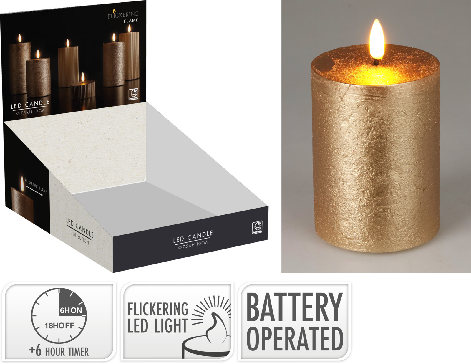 Kerze LED GOLD