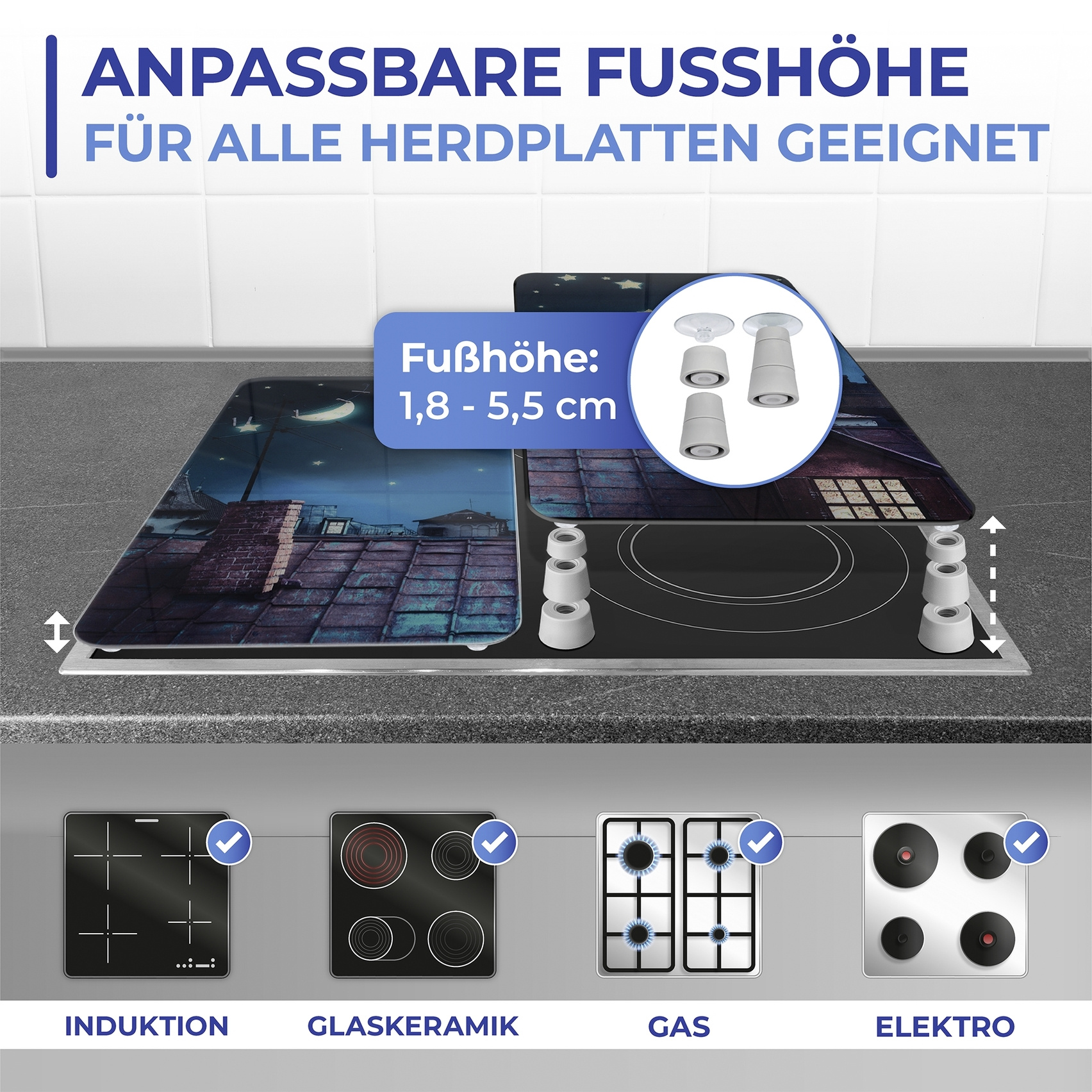 Herdabdeckplatte 2er Set