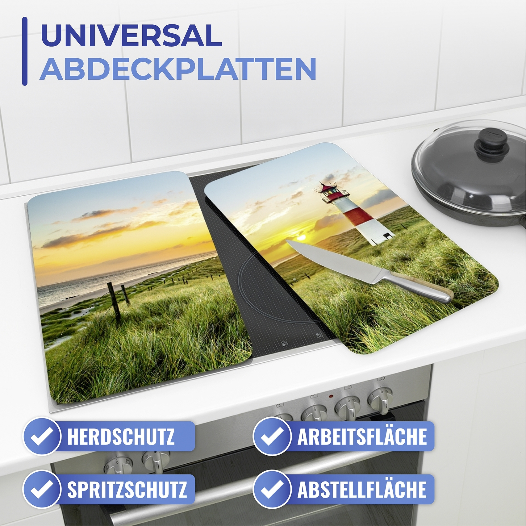Herdabdeckplatte 2er Set