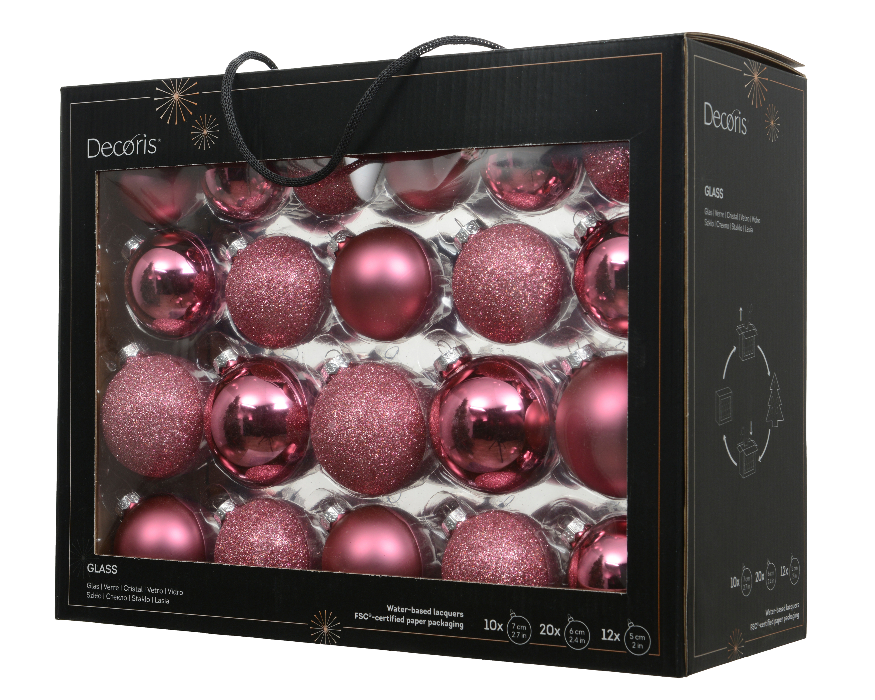 Weihnachtskugel-Box MAXI BLÜTENROSA