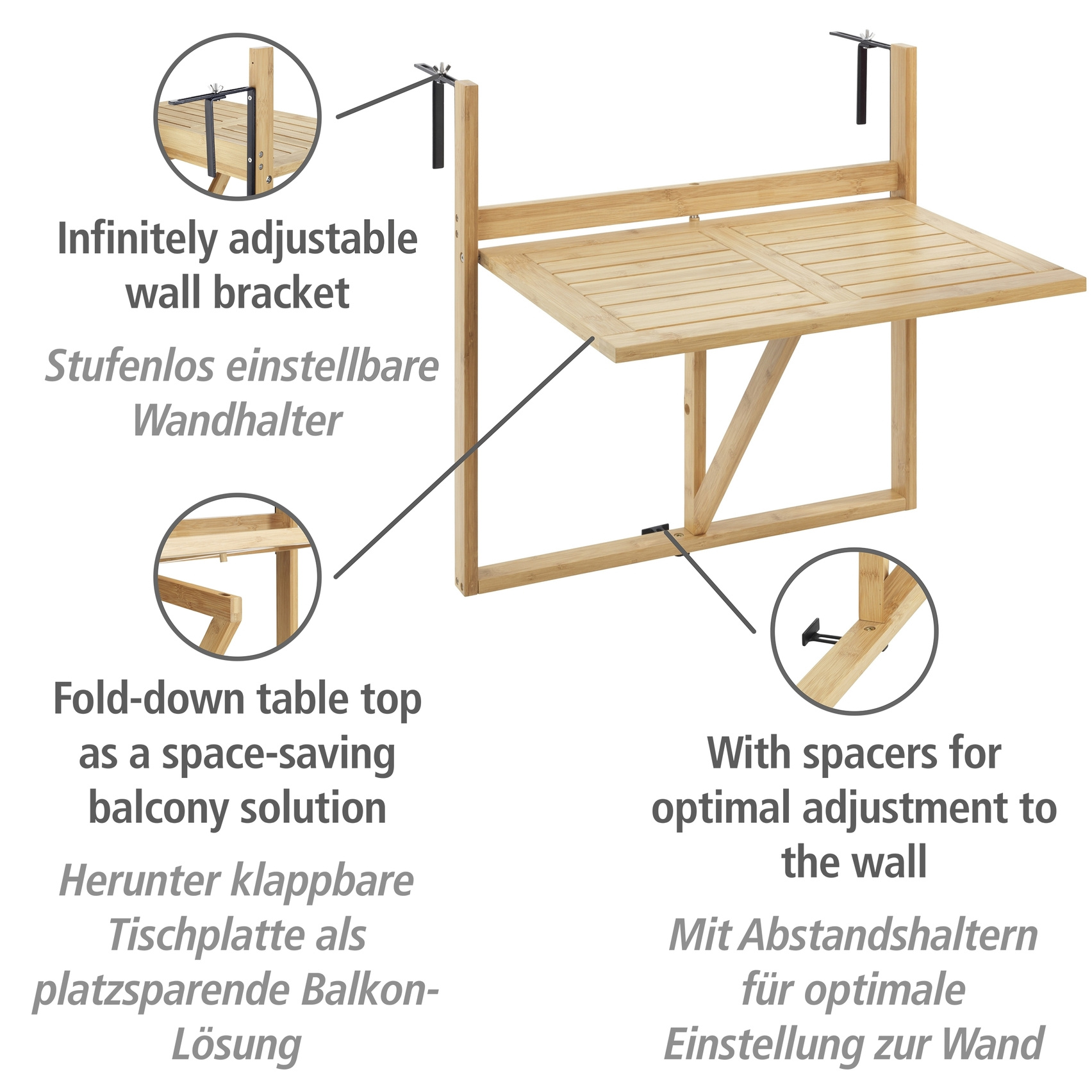 Balkon-Klapptisch WAIKIKI
