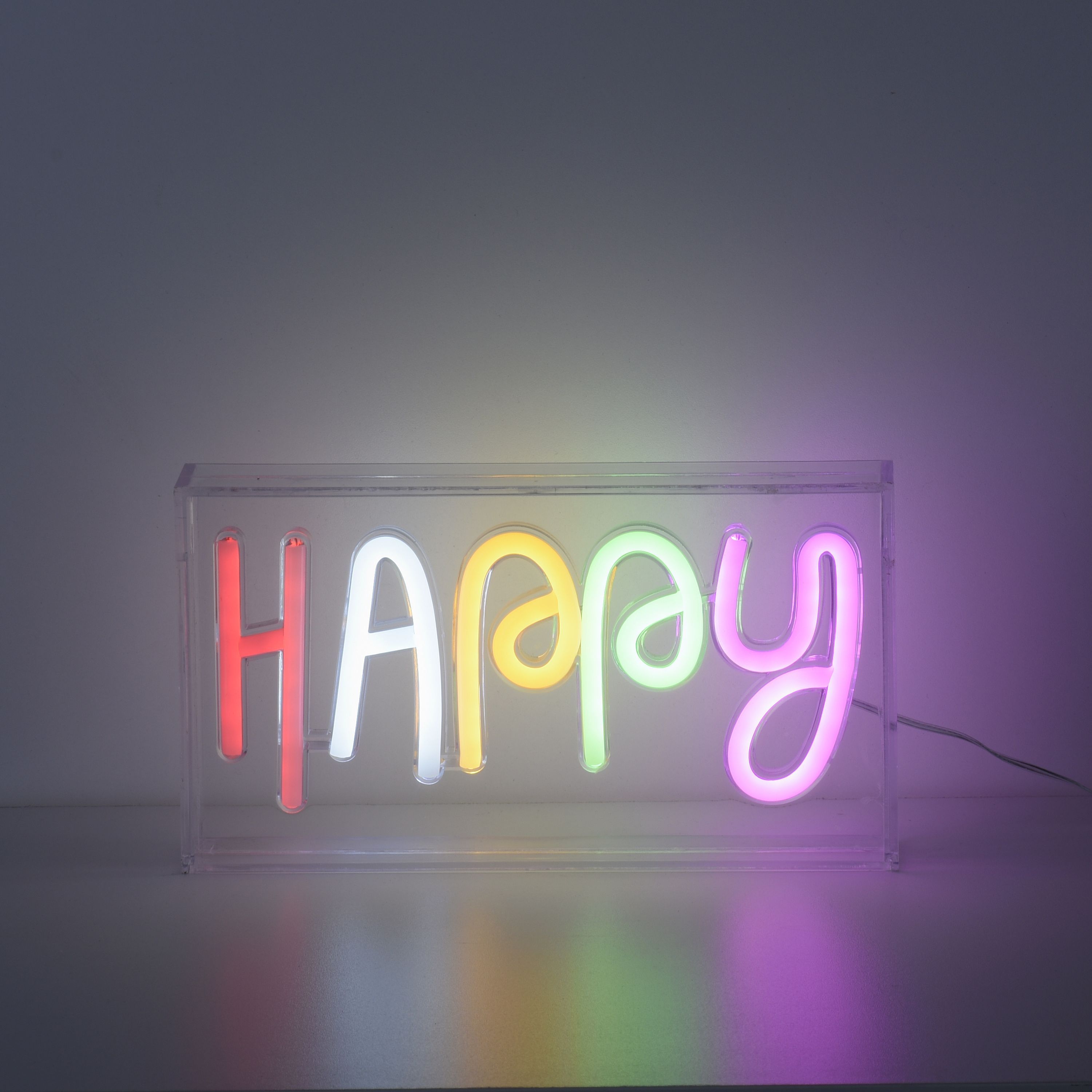 Leuchtobjekt HAPPY LED NEON