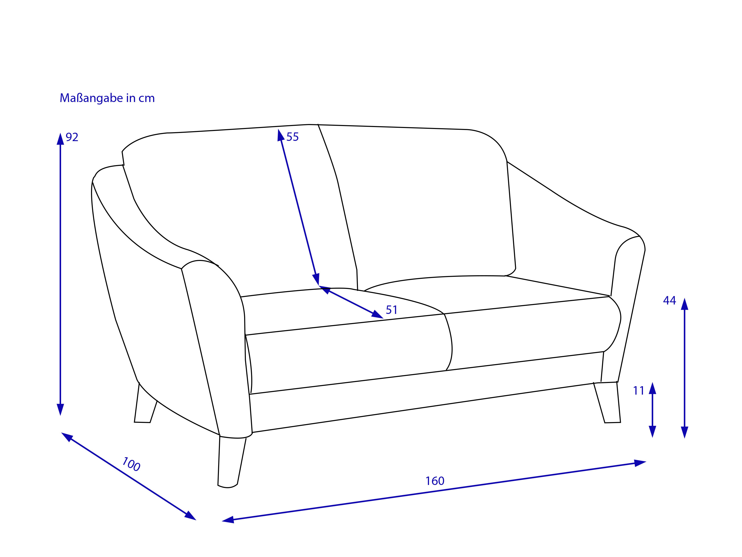 Sofa Rolf Weber 2 Sitzer SAARLUIS