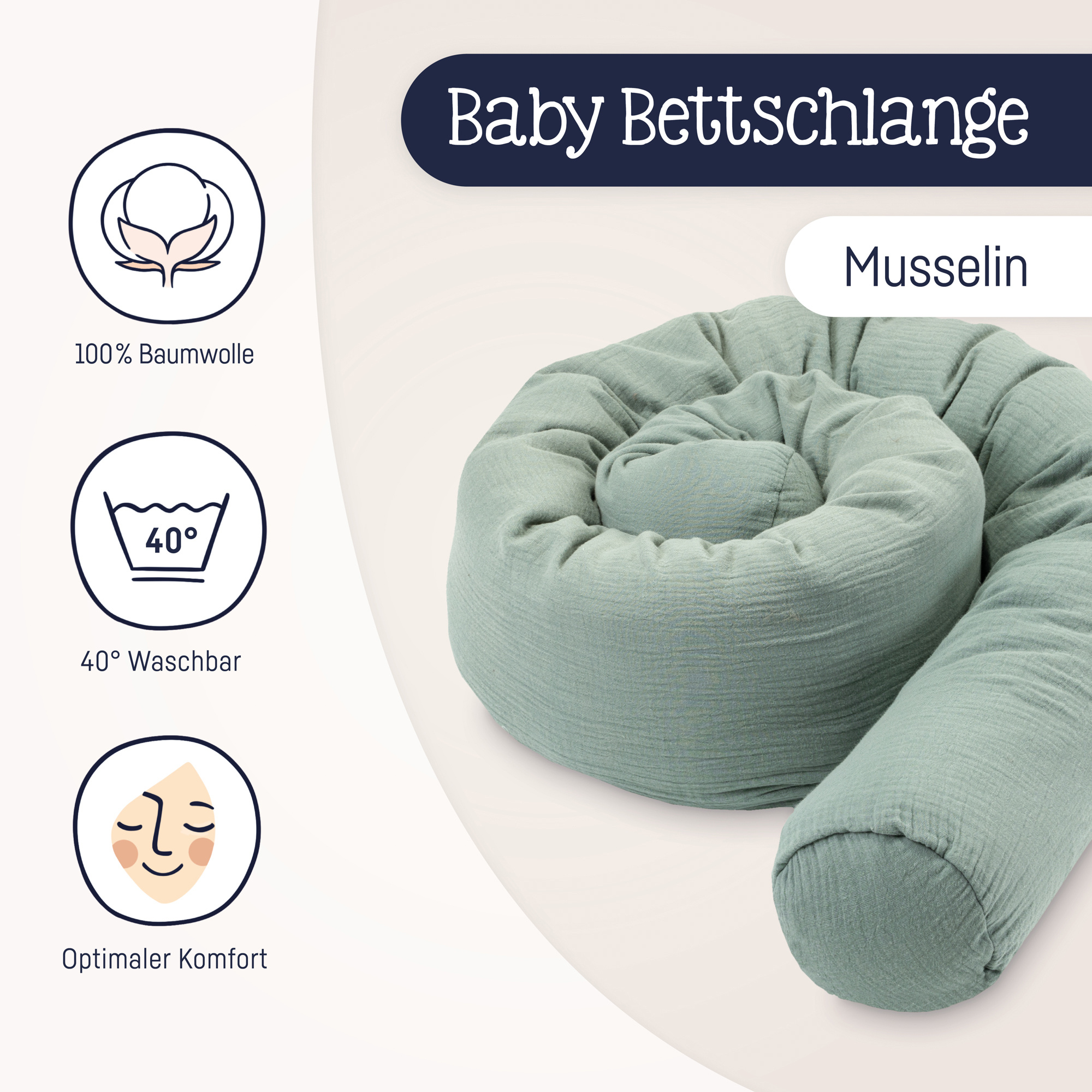 Bettschlange ZÖLLNER Musselin