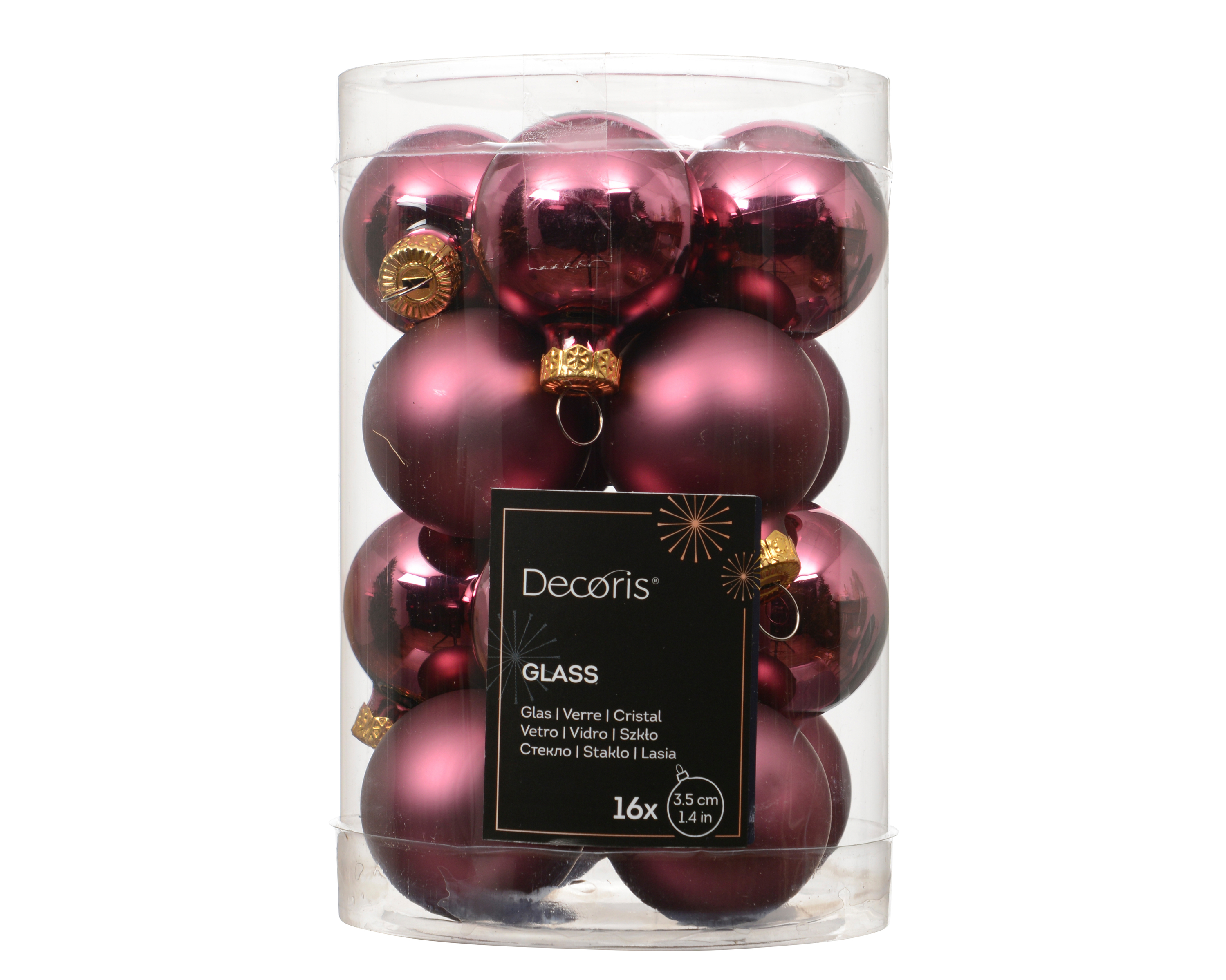 Weihnachtskugel-Box DUNKELROSA