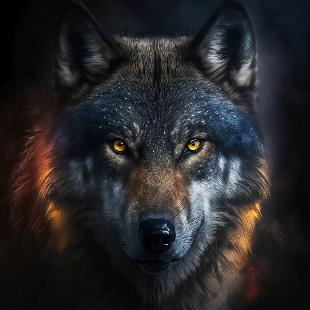 Acrylglasbild MYSTERIOUS WOLF