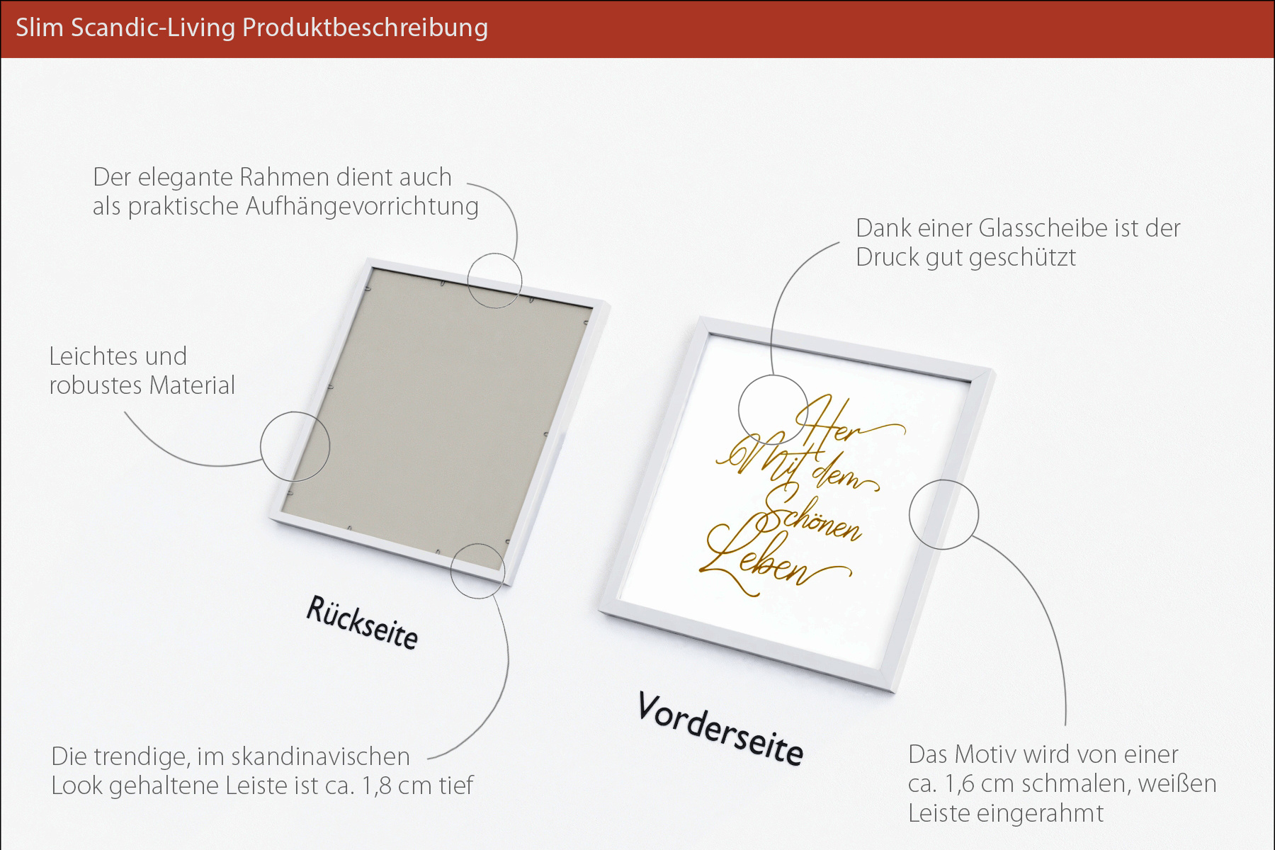 Gerahmtes Bild SCHÖNES LEBEN