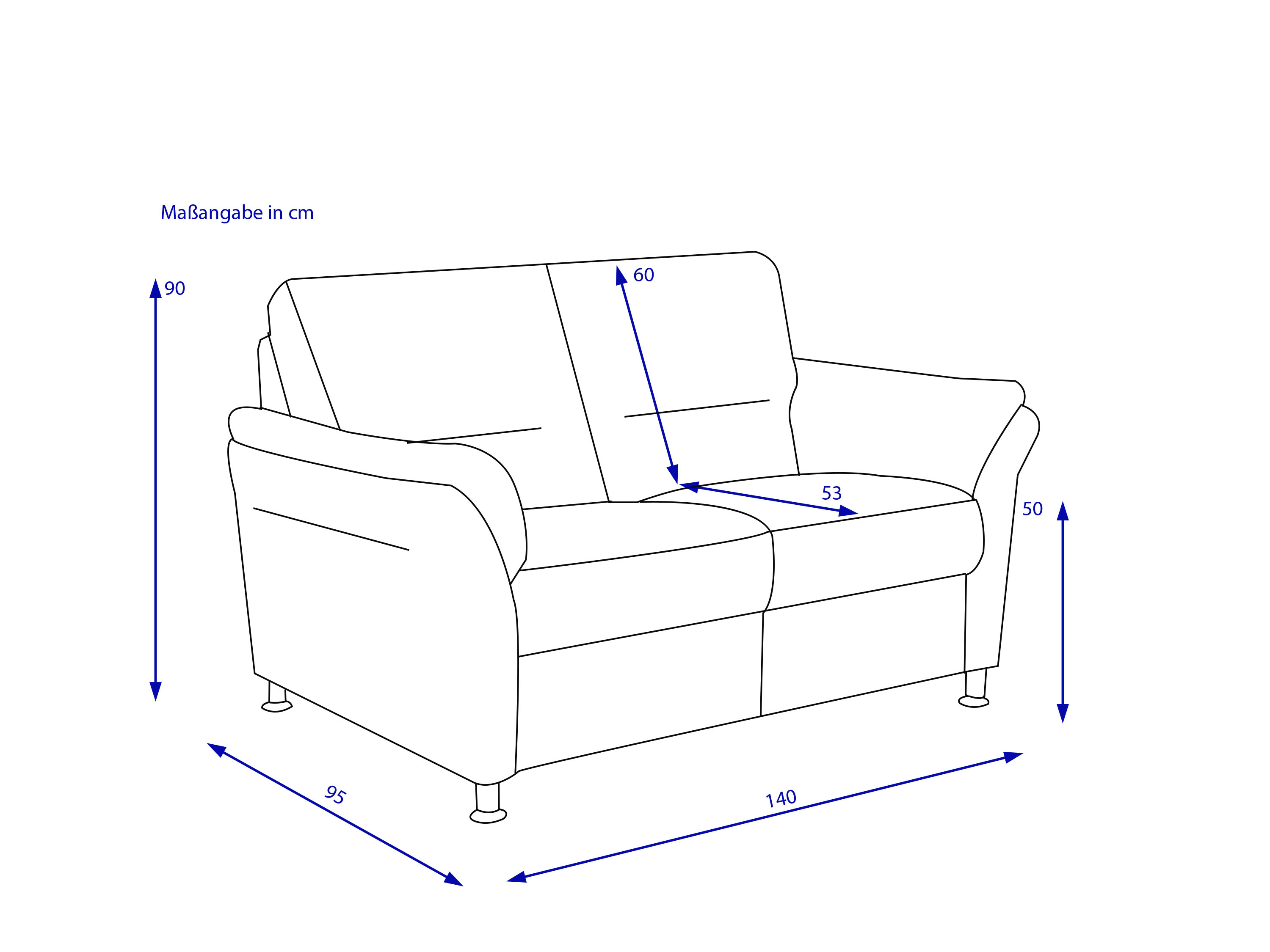 Sofa SYSTEMPOLSTER 2 Sitzer DAKOTA