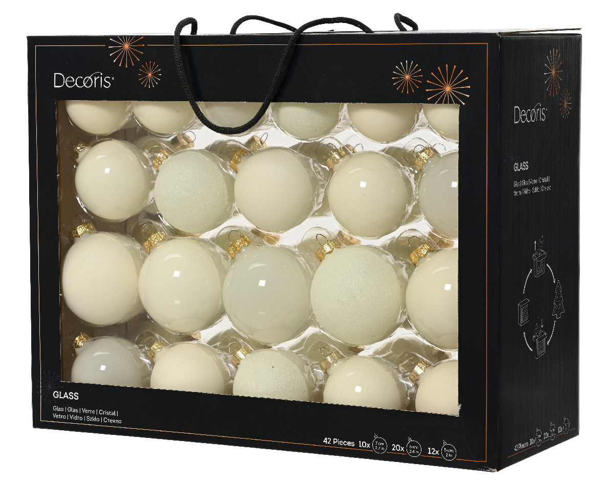 Weihnachtskugel-Box MAXI WOLLWEISS