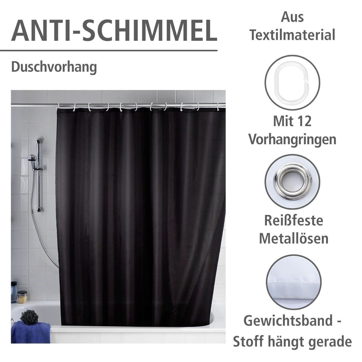 Antischimmel-Duschvorhang UNI
