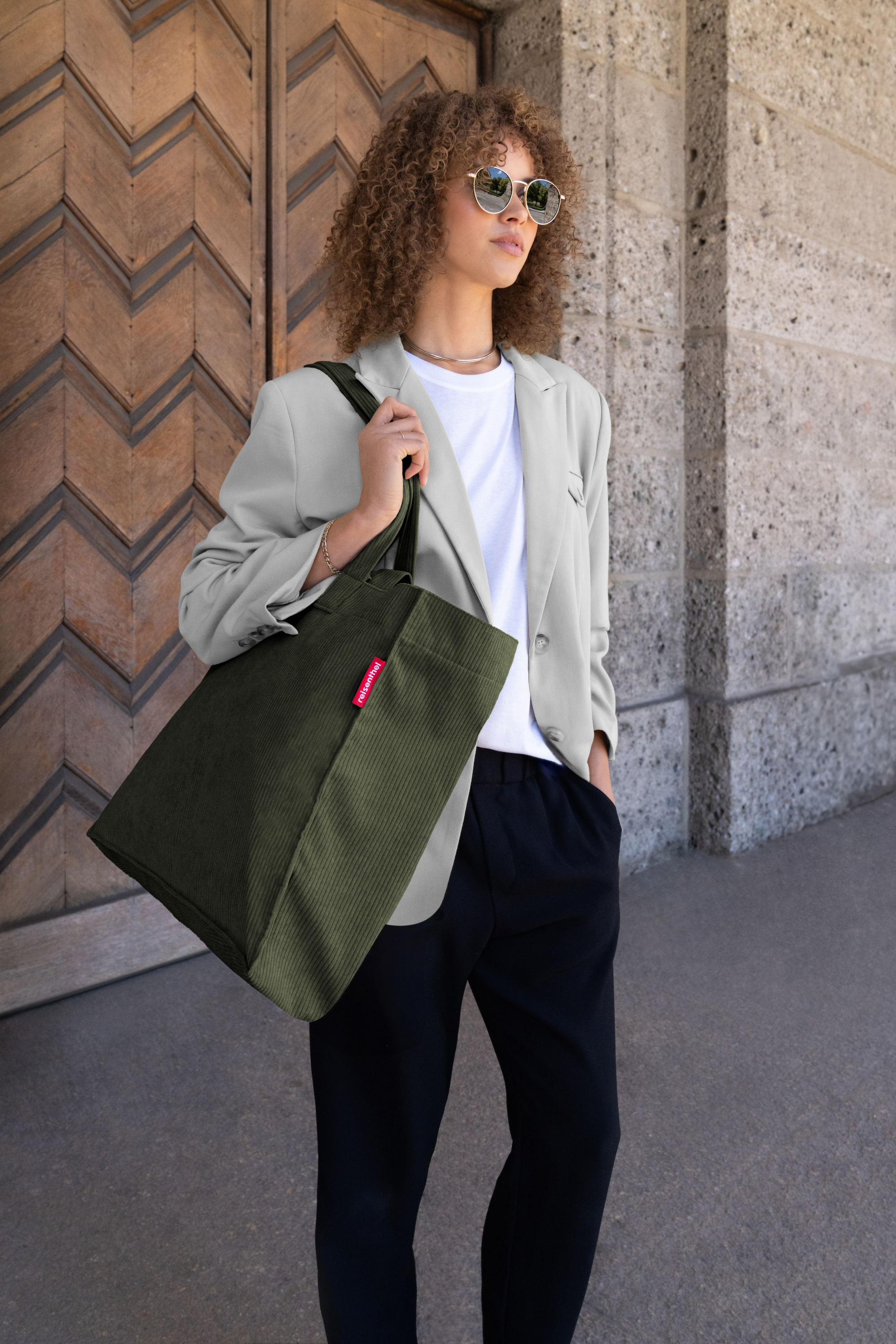 softshopper reisenthel - cord dark matcha