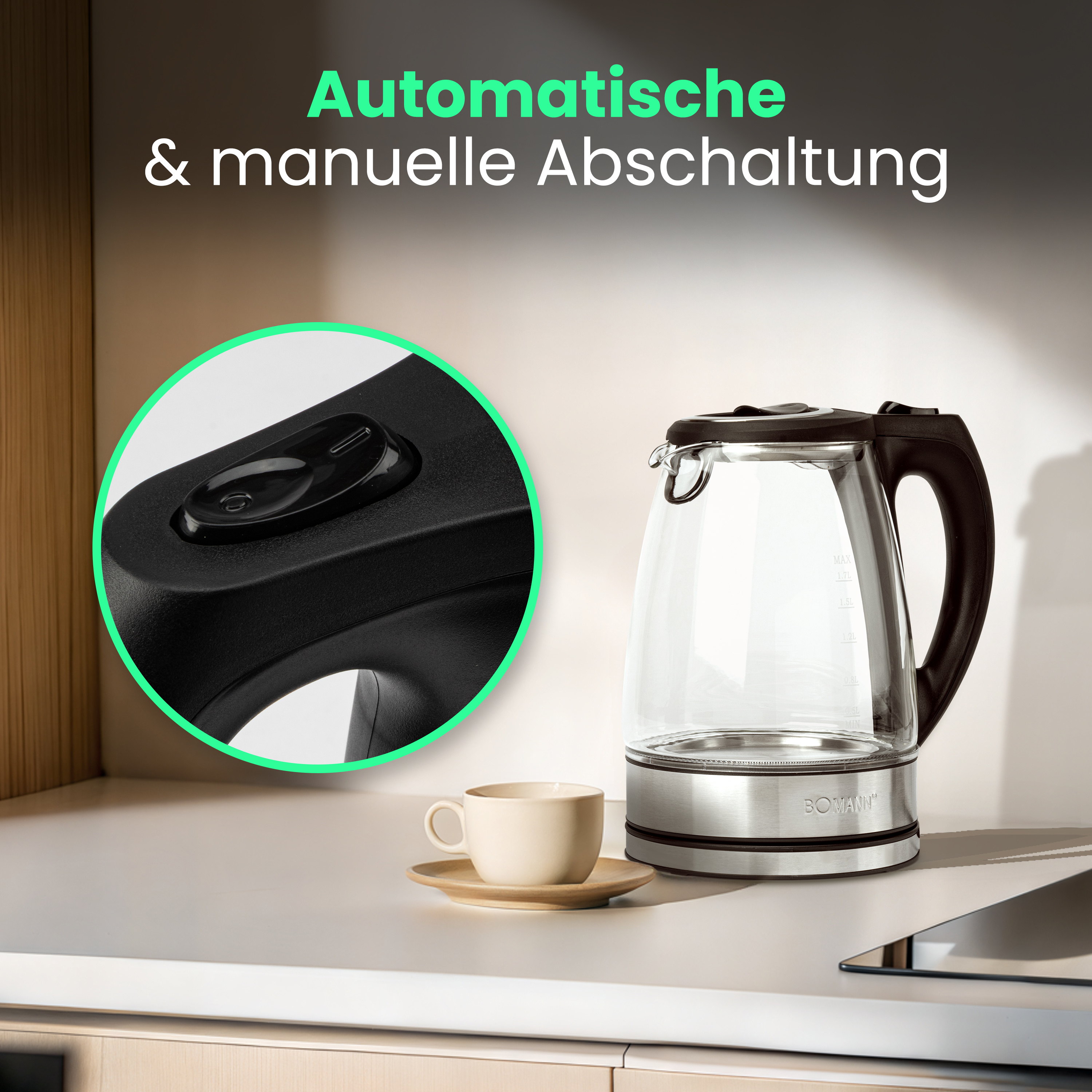 Wasserkocher GLAS INOX