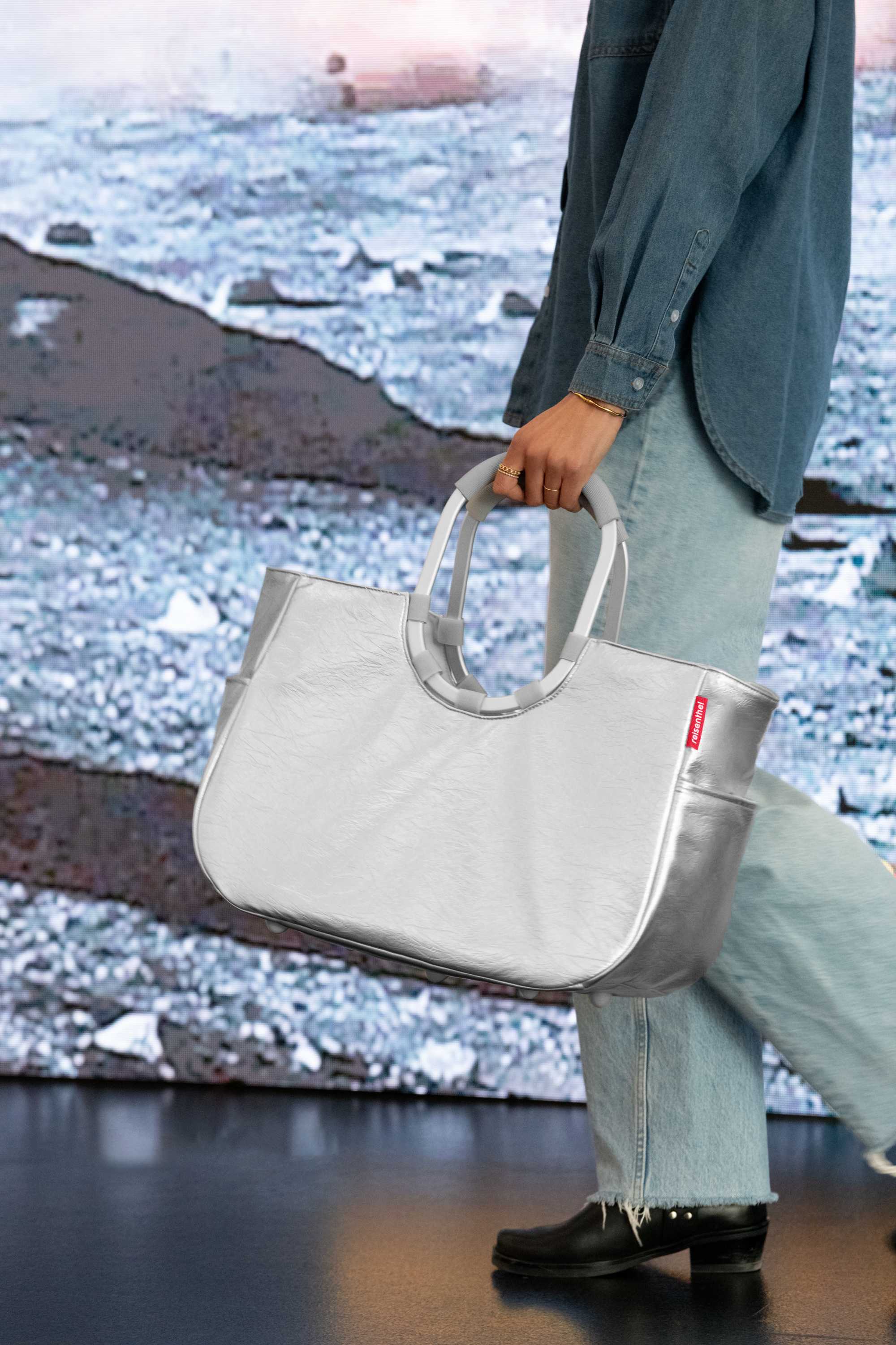 loopshopper reisenthel L - SILVER crackle