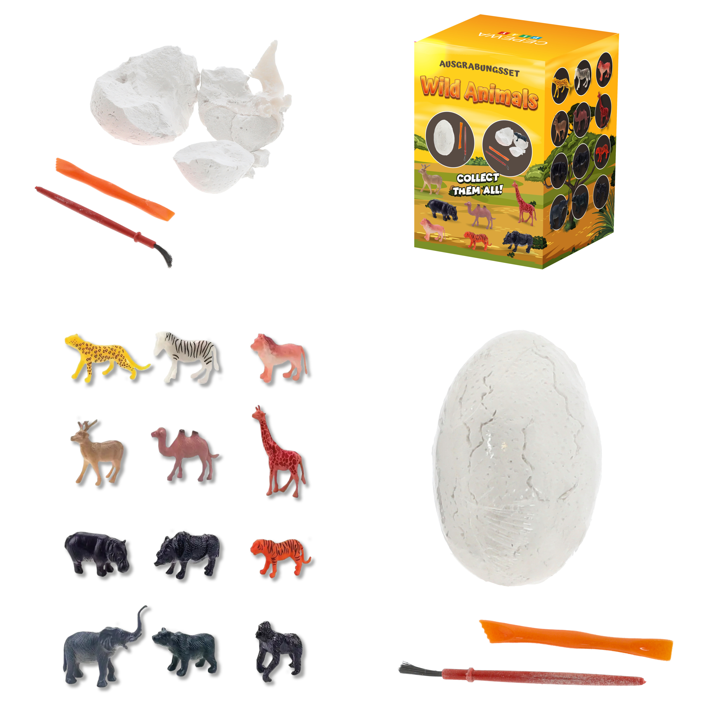Ausgrabungs-Set WILD ANIMALS