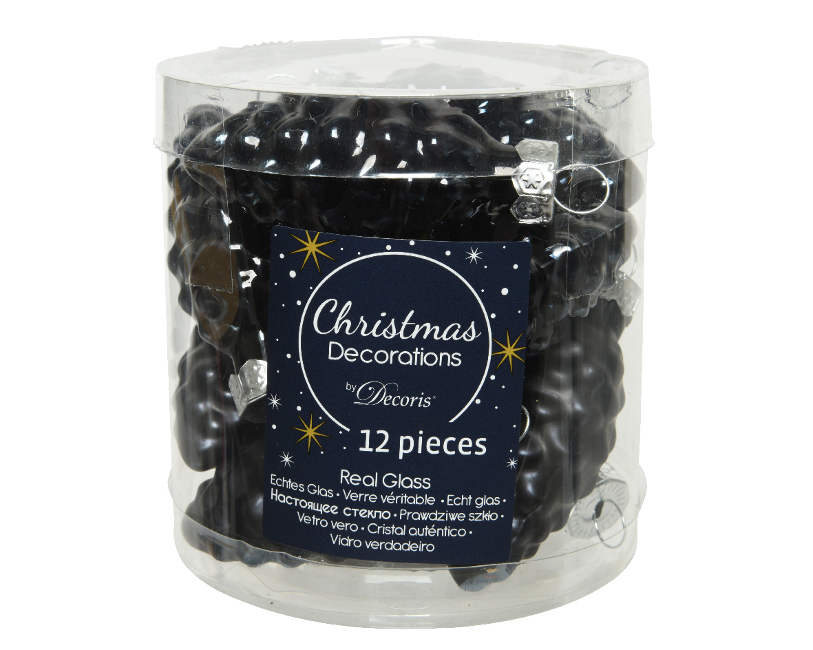 Weihnachtskugel-Box Zapfen SCHWARZ