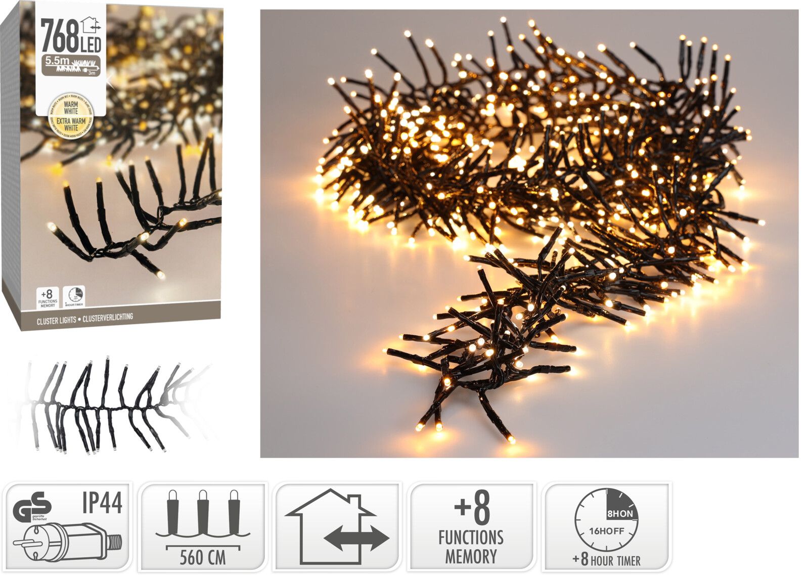 Lichterkette BLACK CLUSTER LED