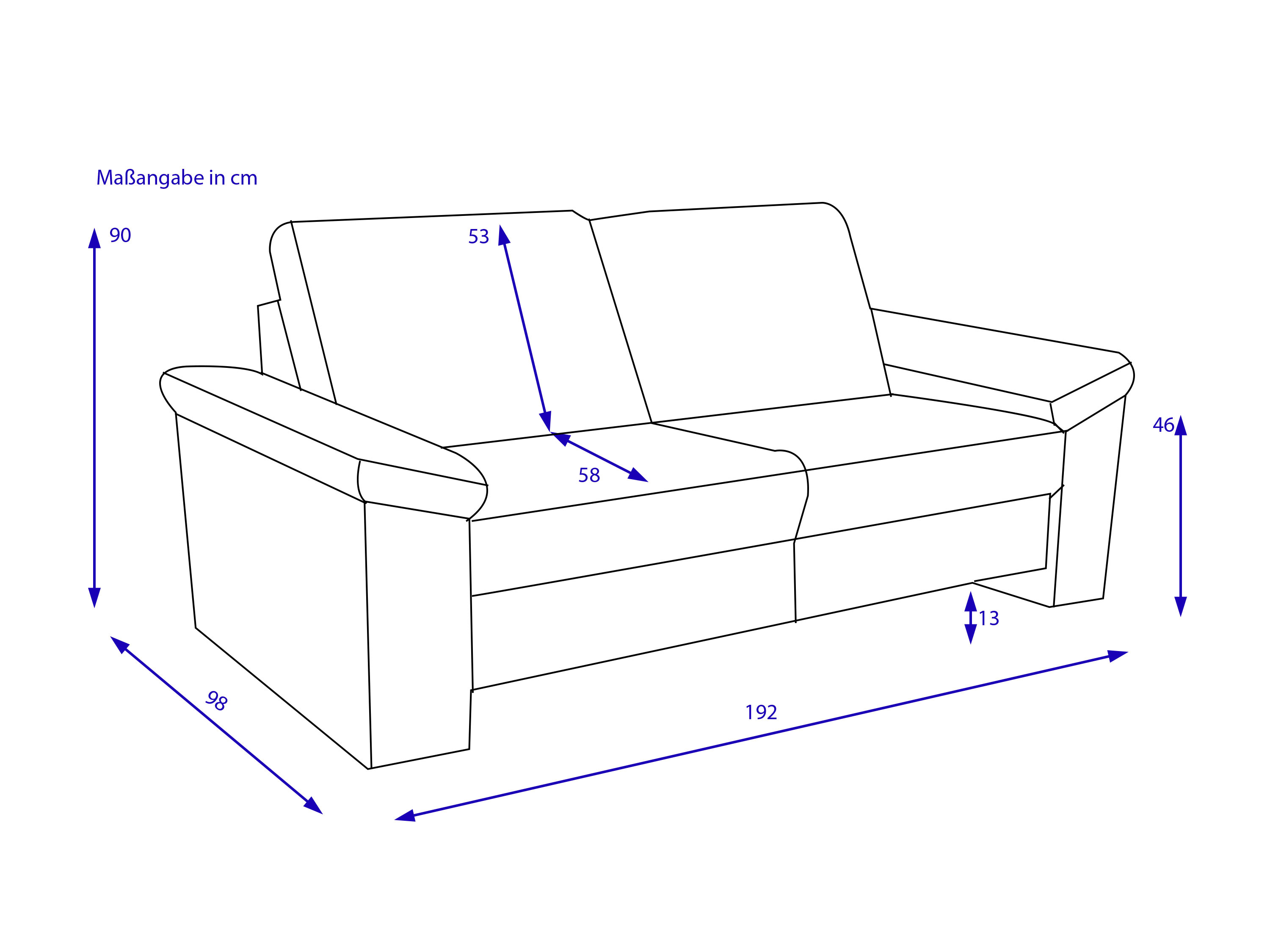 Sofa vito 2 Sitzer STEP PLUS 2.0