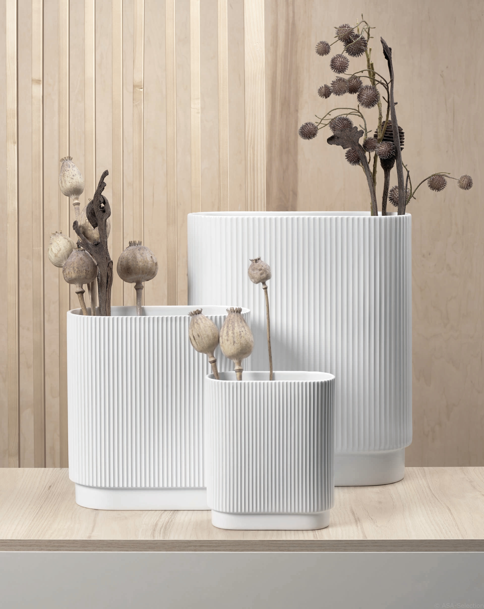 Vase ART DECO weiß matt