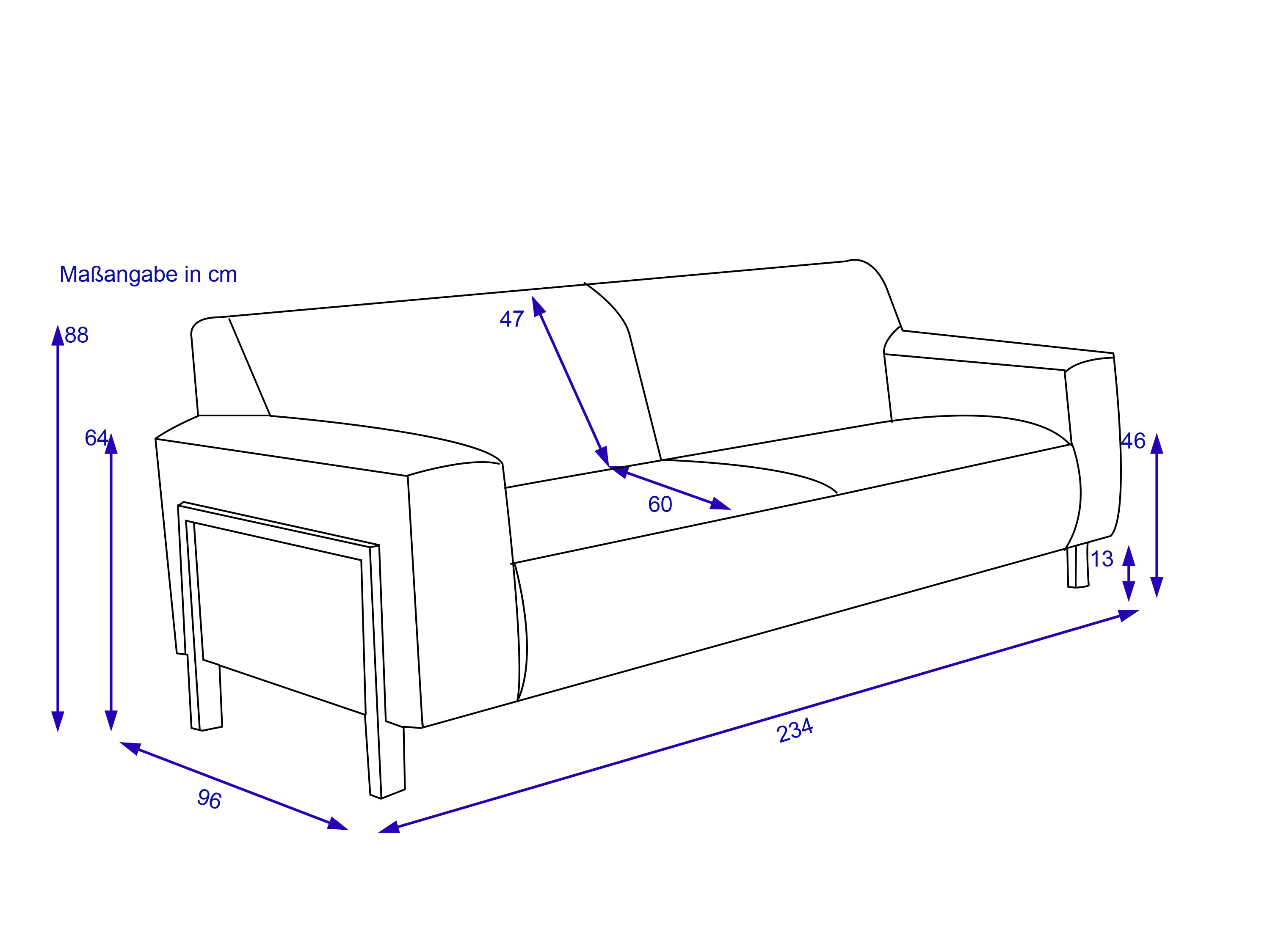 Sofa 3 Sitzer HARPER MANCEY