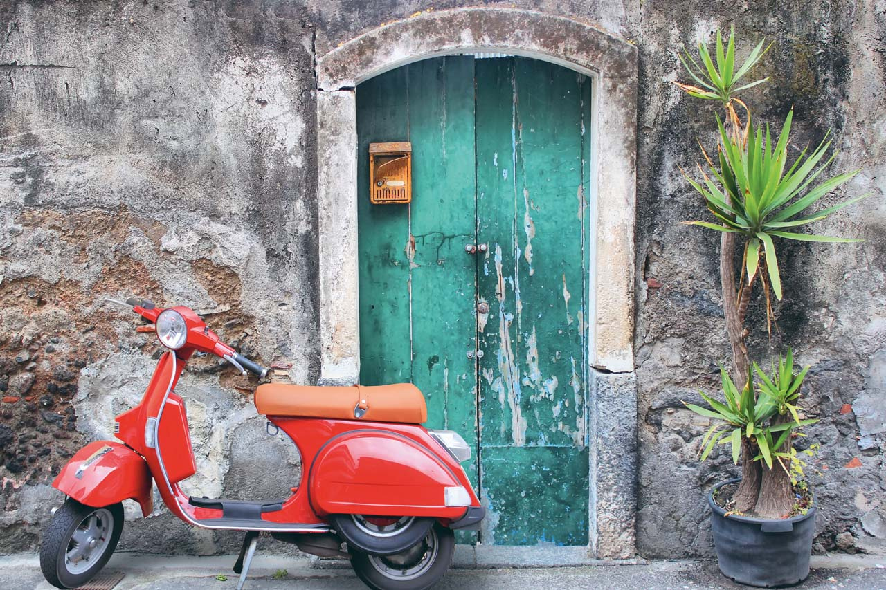 Leinwandbild ROTES MOPED
