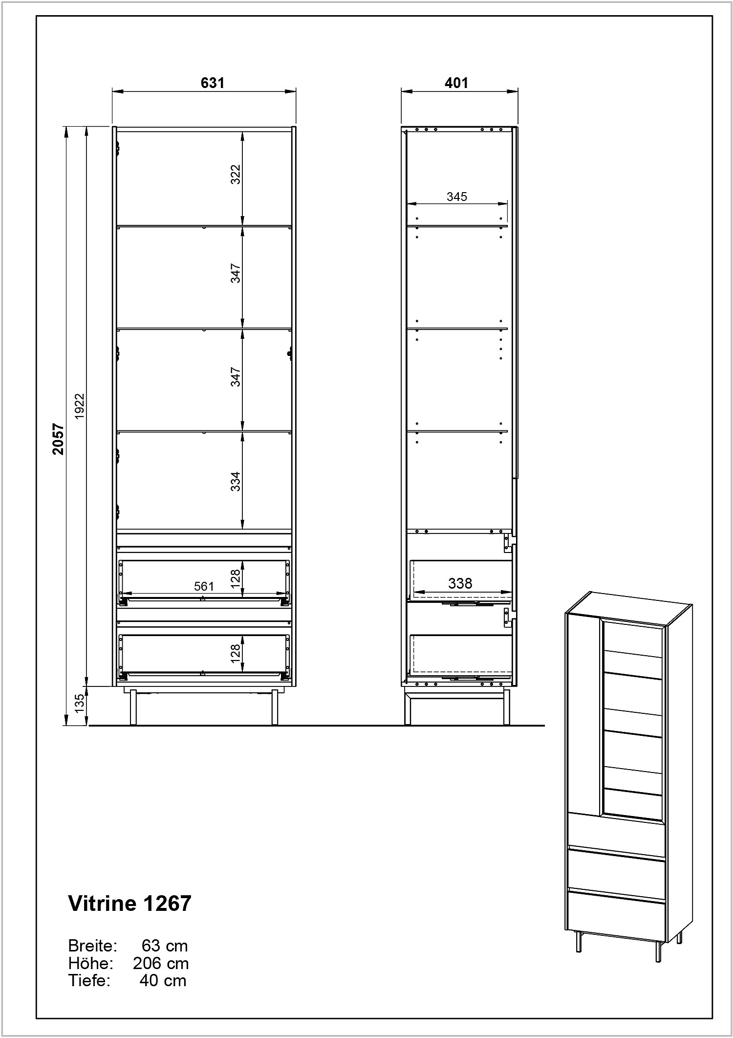 Vitrinenschrank CANTORIA